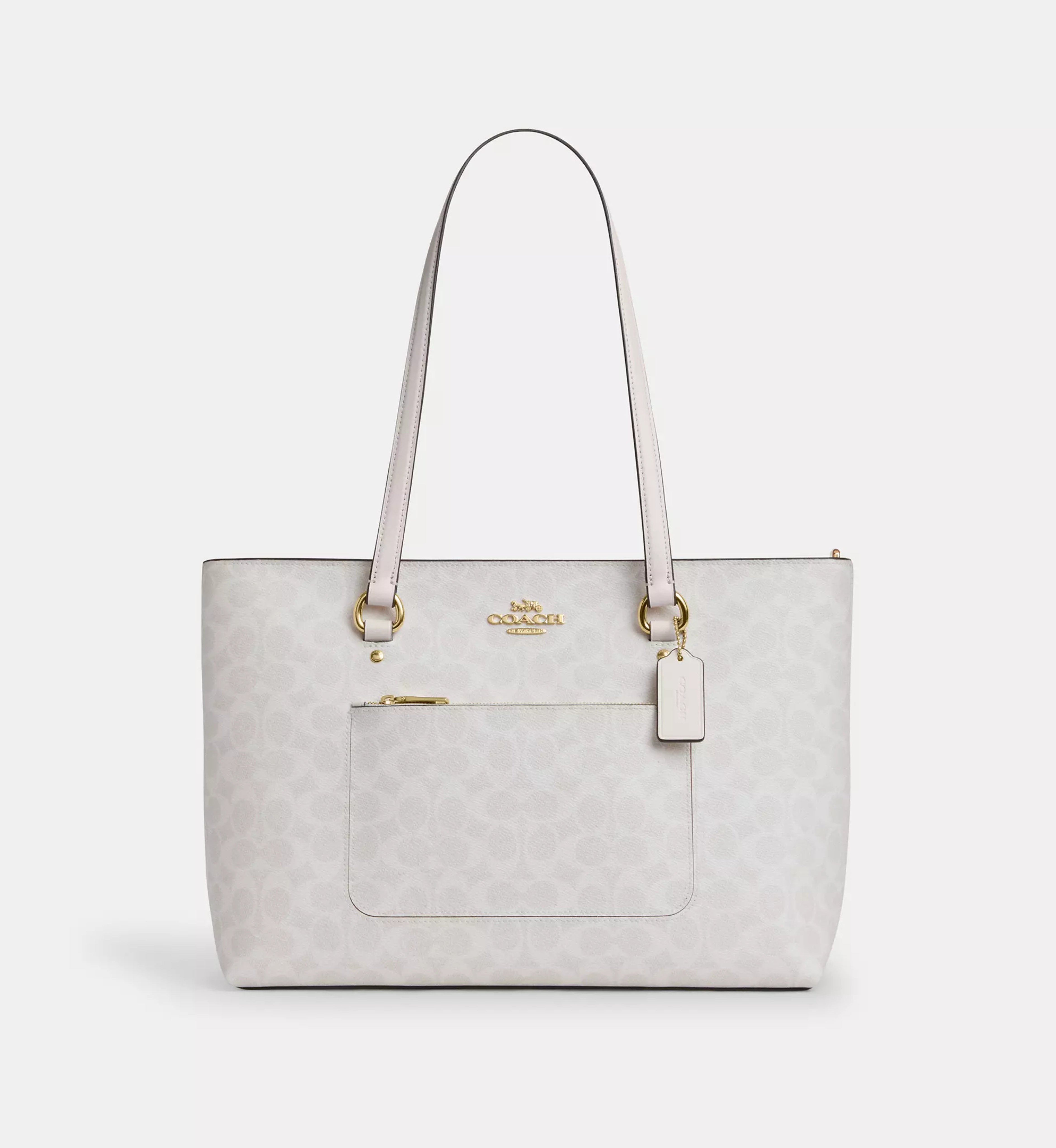 Coach Station Tote Bag In Signature Canvas 'Signature Canvas Gold White Chalk'