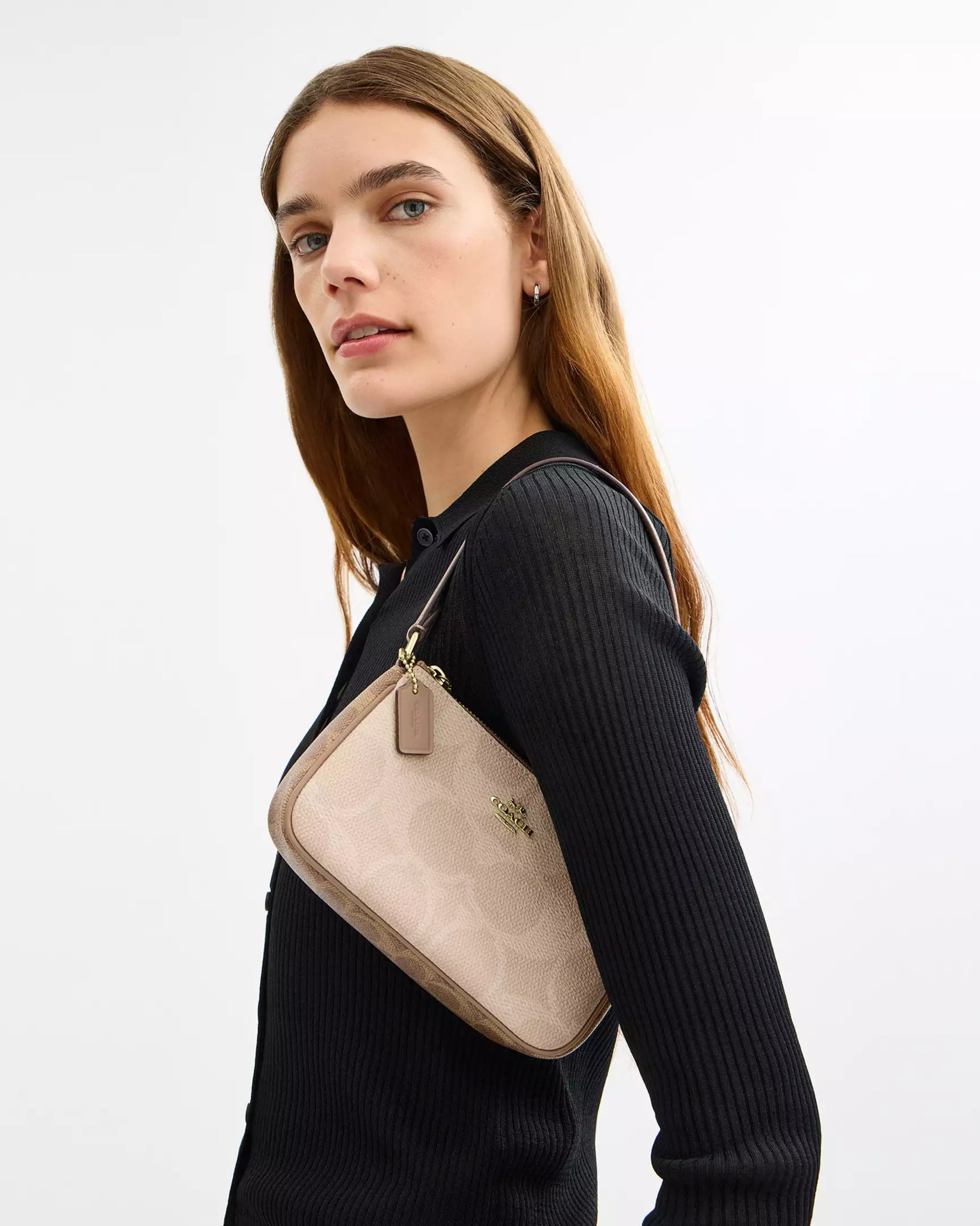 Coach Nolita 19 In Blocked Signature Canvas 'Signature Canvas/Gold/Sand/Tan'