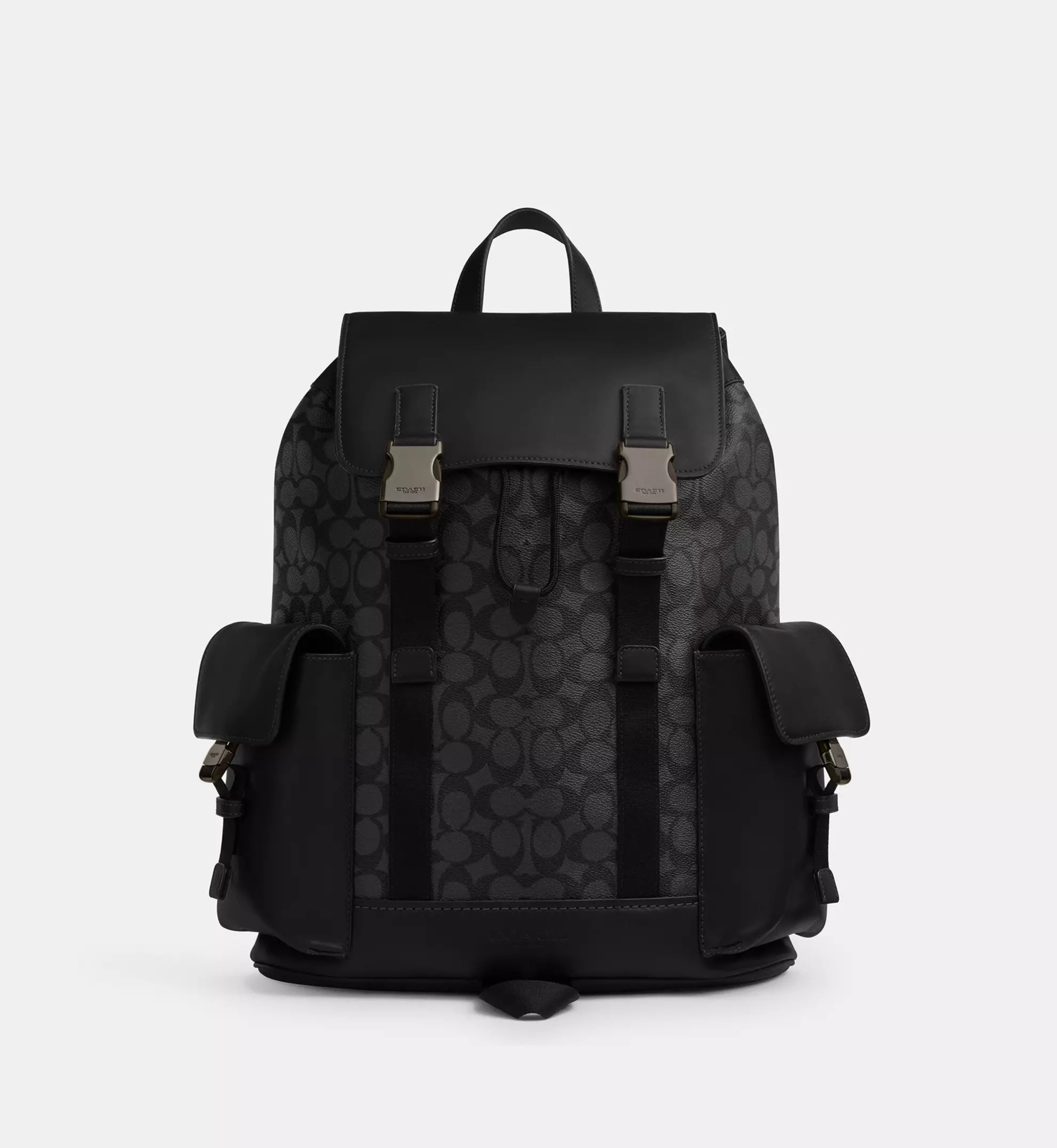 Coach Clark Backpack In Signature Canvas 'Signature Canvas Gunmetal Charcoal Black'