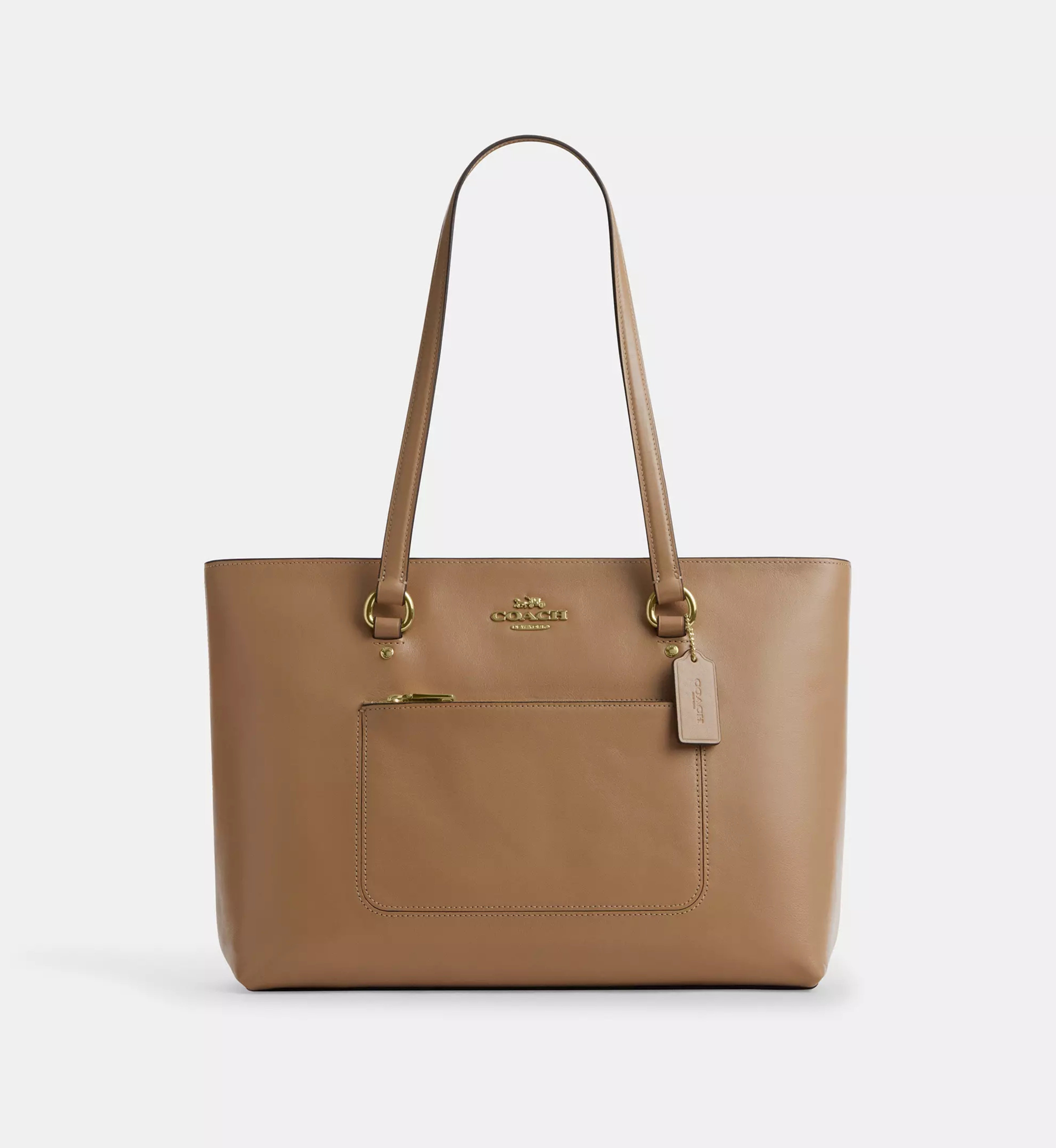 Coach Station Tote Bag 'Crinkle Leather Gold Sandy Beige'