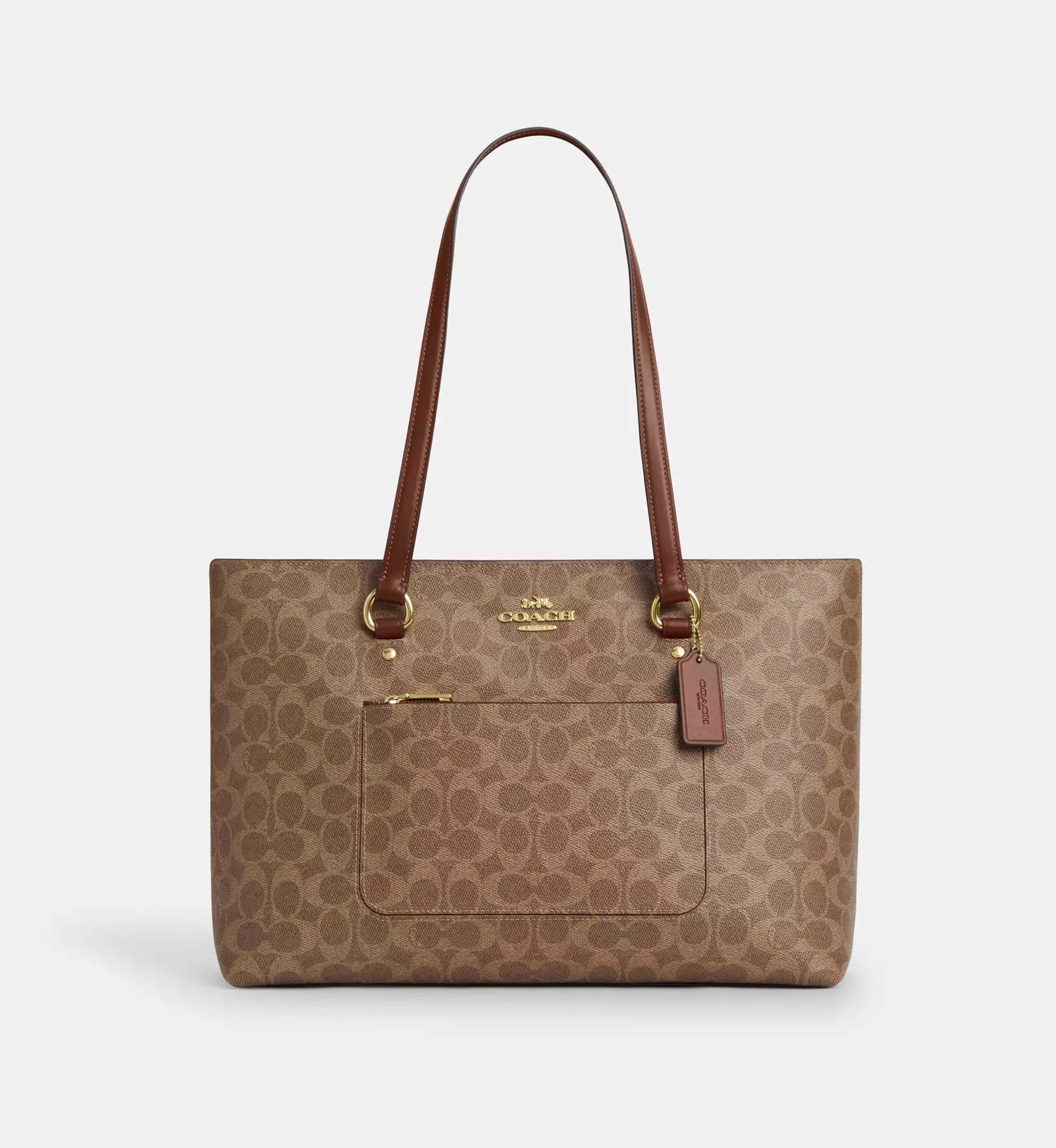 Coach Station Tote Bag In Signature Canvas 'Signature Canvas Gold Tan Brown'