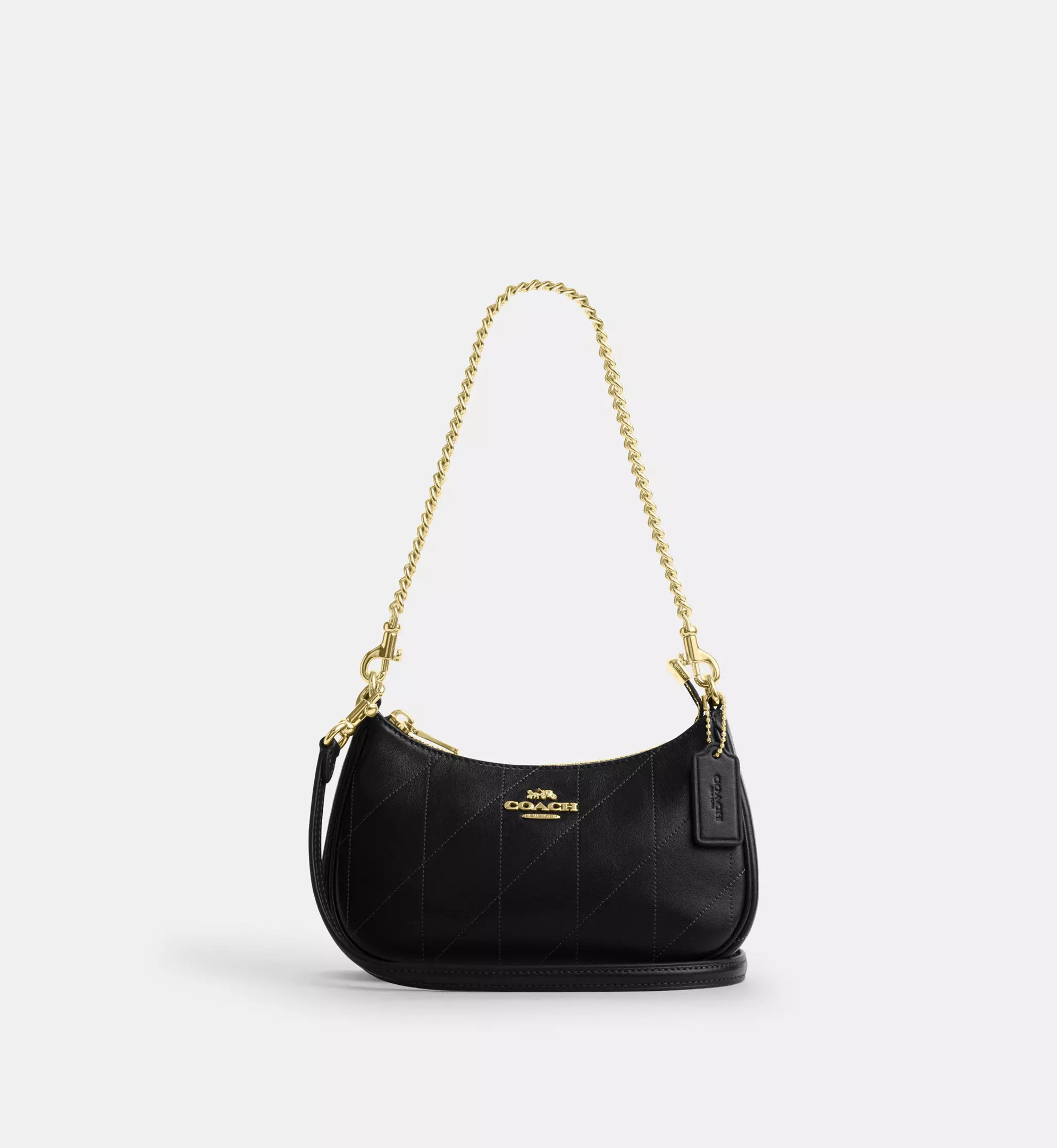 Coach Teri Mini Crossbody Bag With Quilting 'Gold Black'