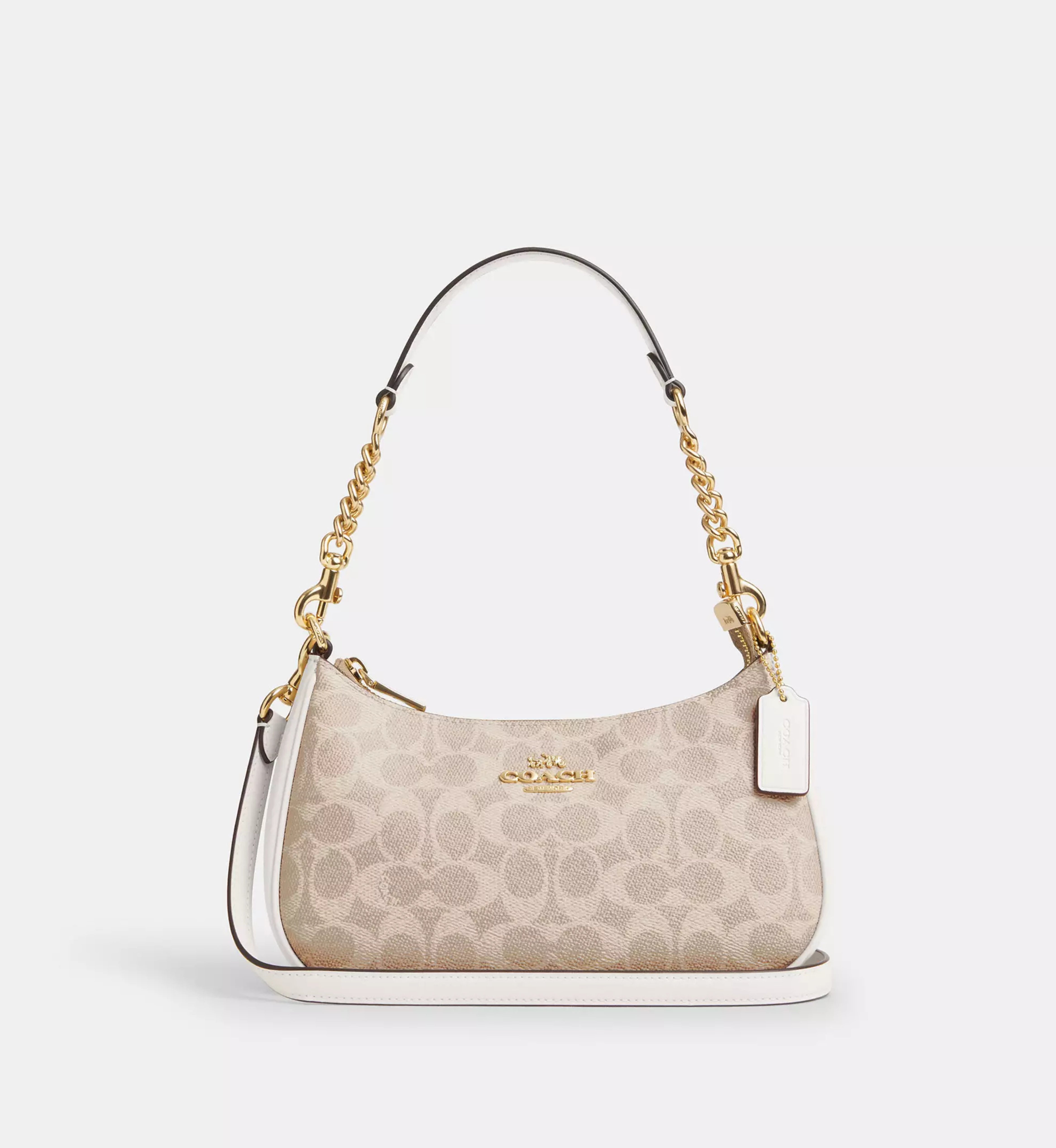 Coach Teri Shoulder Bag In Signature Canvas 'Signature Canvas Gold Sand Chalk'