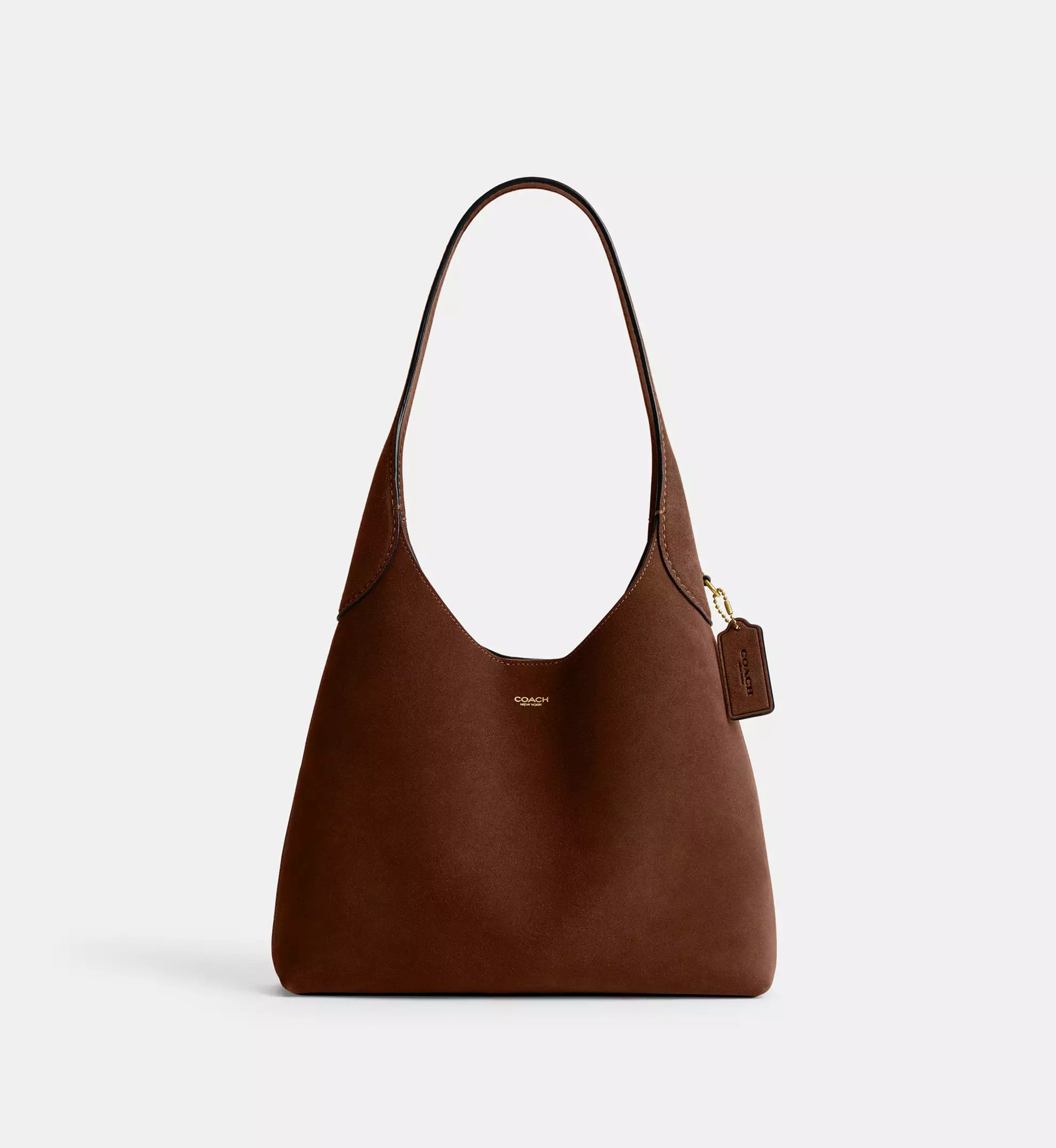 Coach Brooklyn Shoulder Bag 28 'Suede Brass Warm Brown'