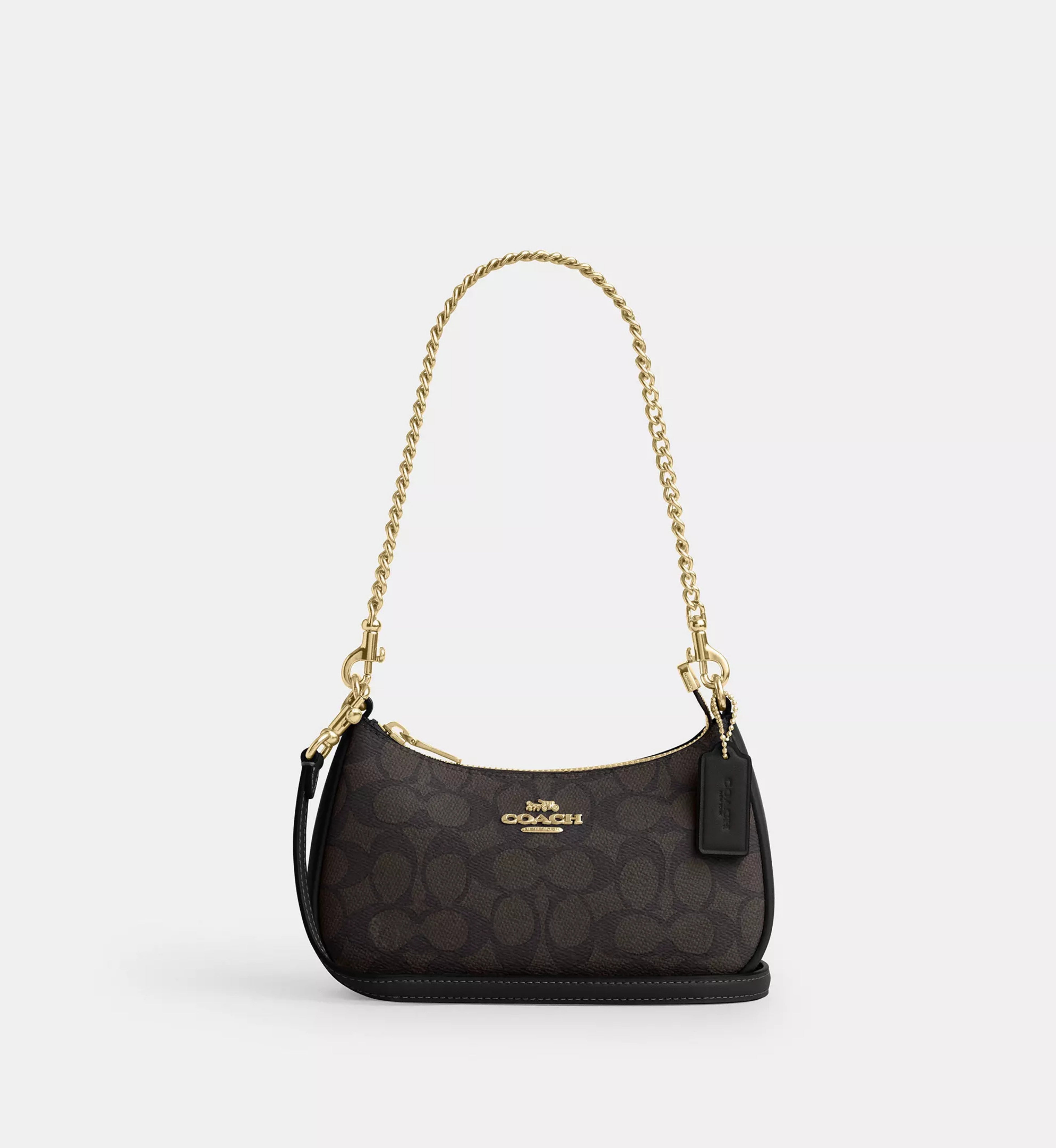 Teri Mini Crossbody Bag In Signature Canvas 'Signature Canvas Gold Walnut Black'