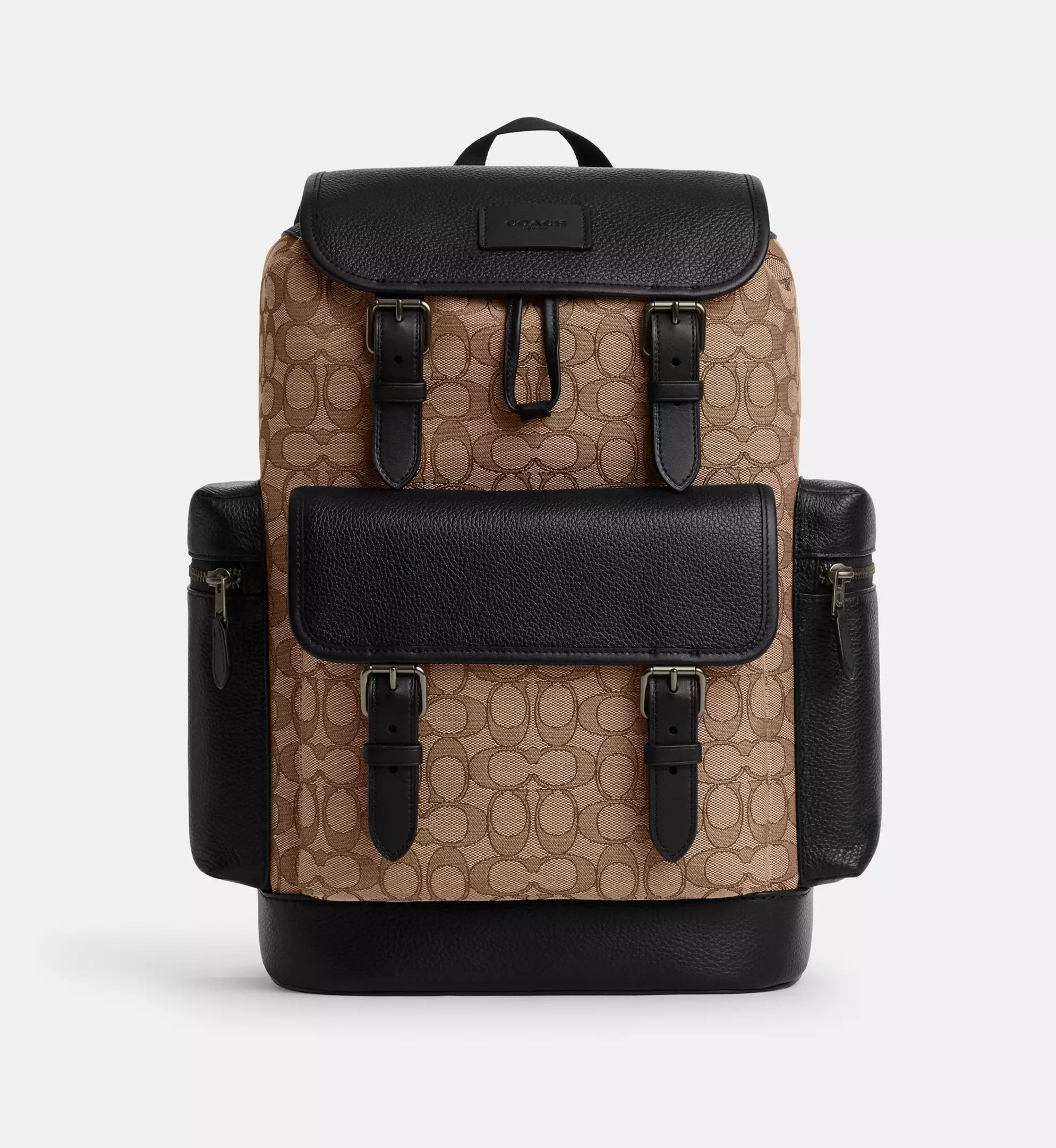 Coach Sprint Backpack In Signature Jacquard 'Signature Jacquard Gunmetal Tan Black'