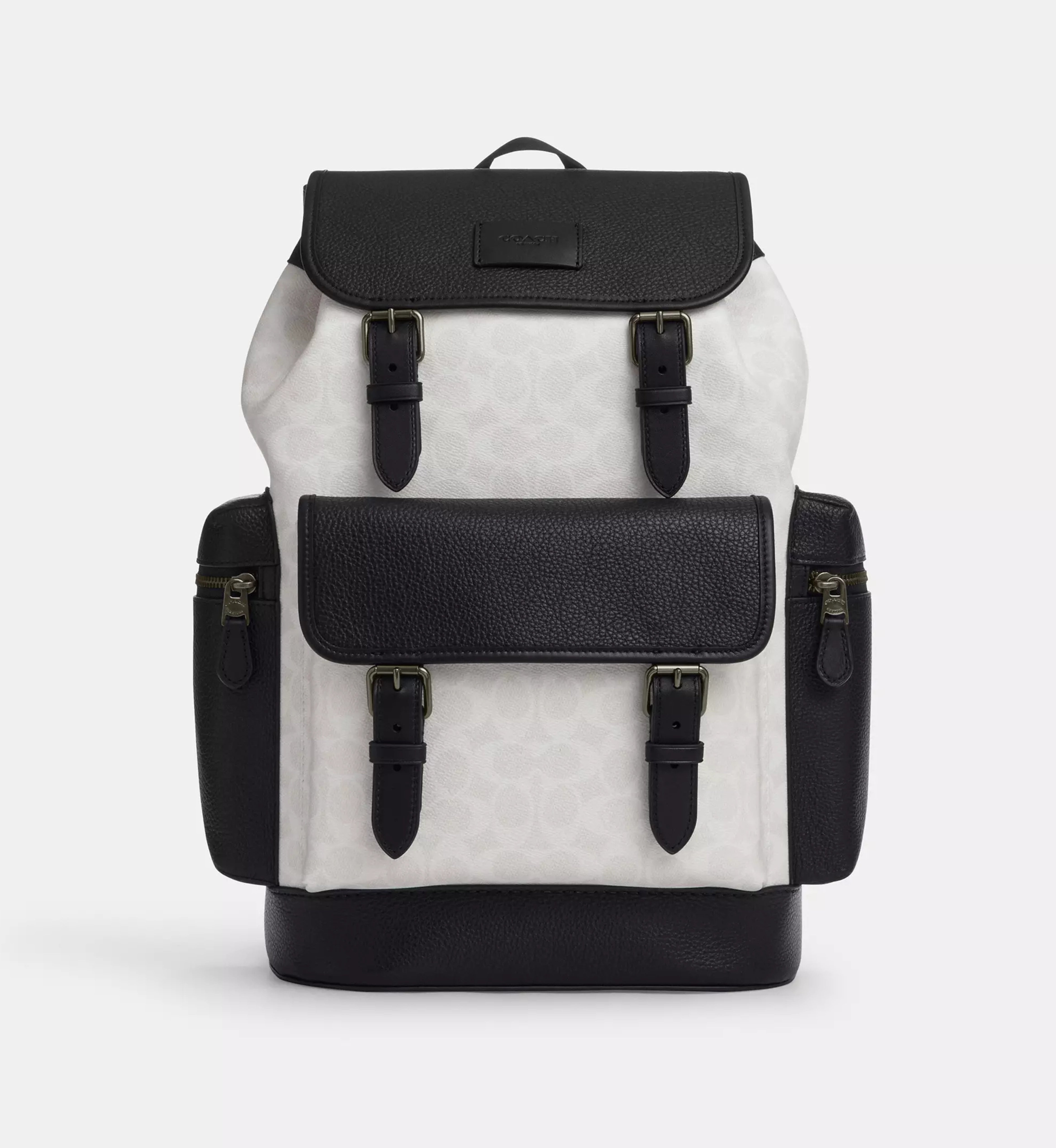 Coach Sprint Backpack In Colorblock Signature Canvas 'Signature Canvas Gunmetal Chalk Black'
