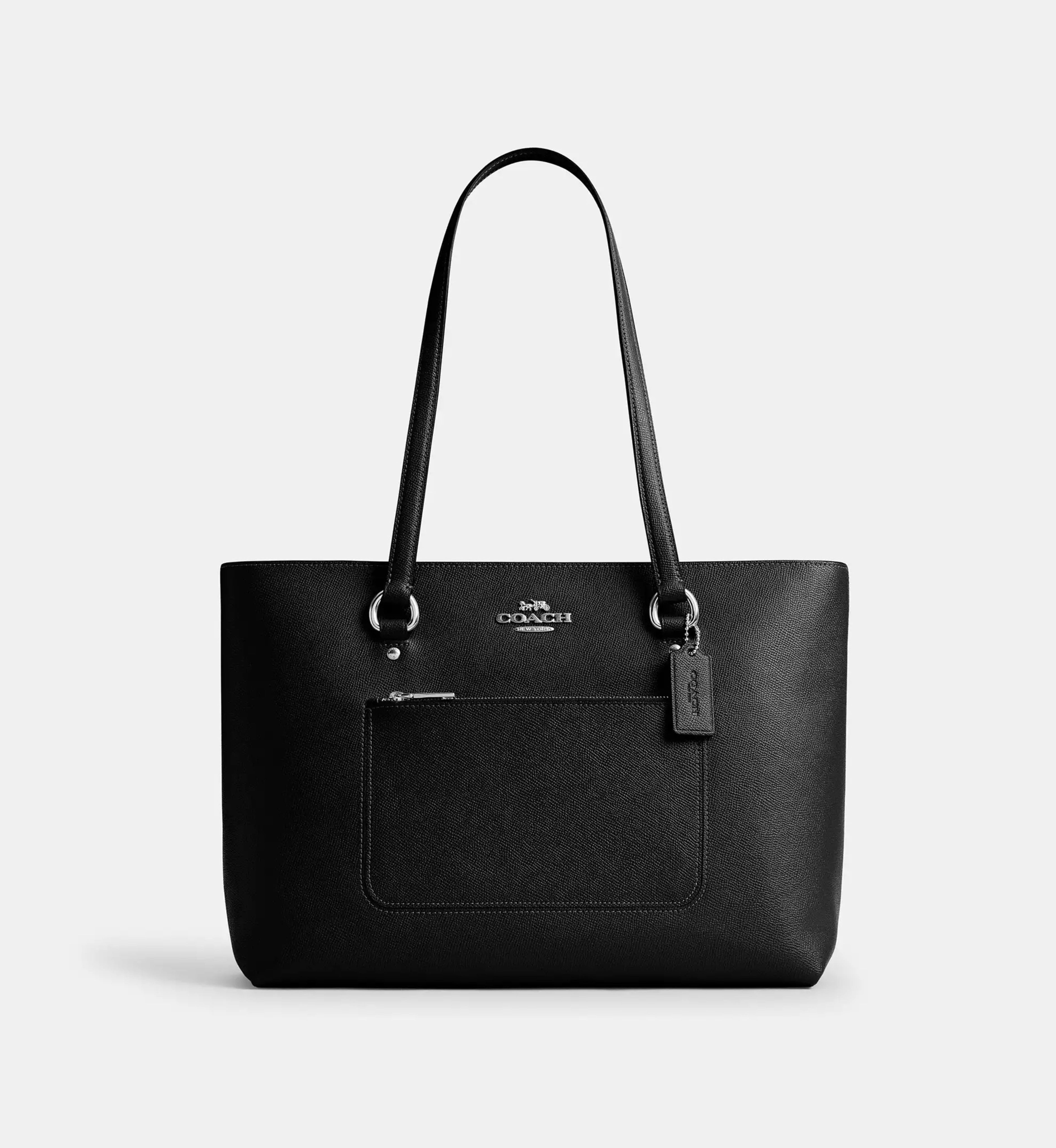 Coach Station Tote Bag 'Crossgrain Leather Silver Black'
