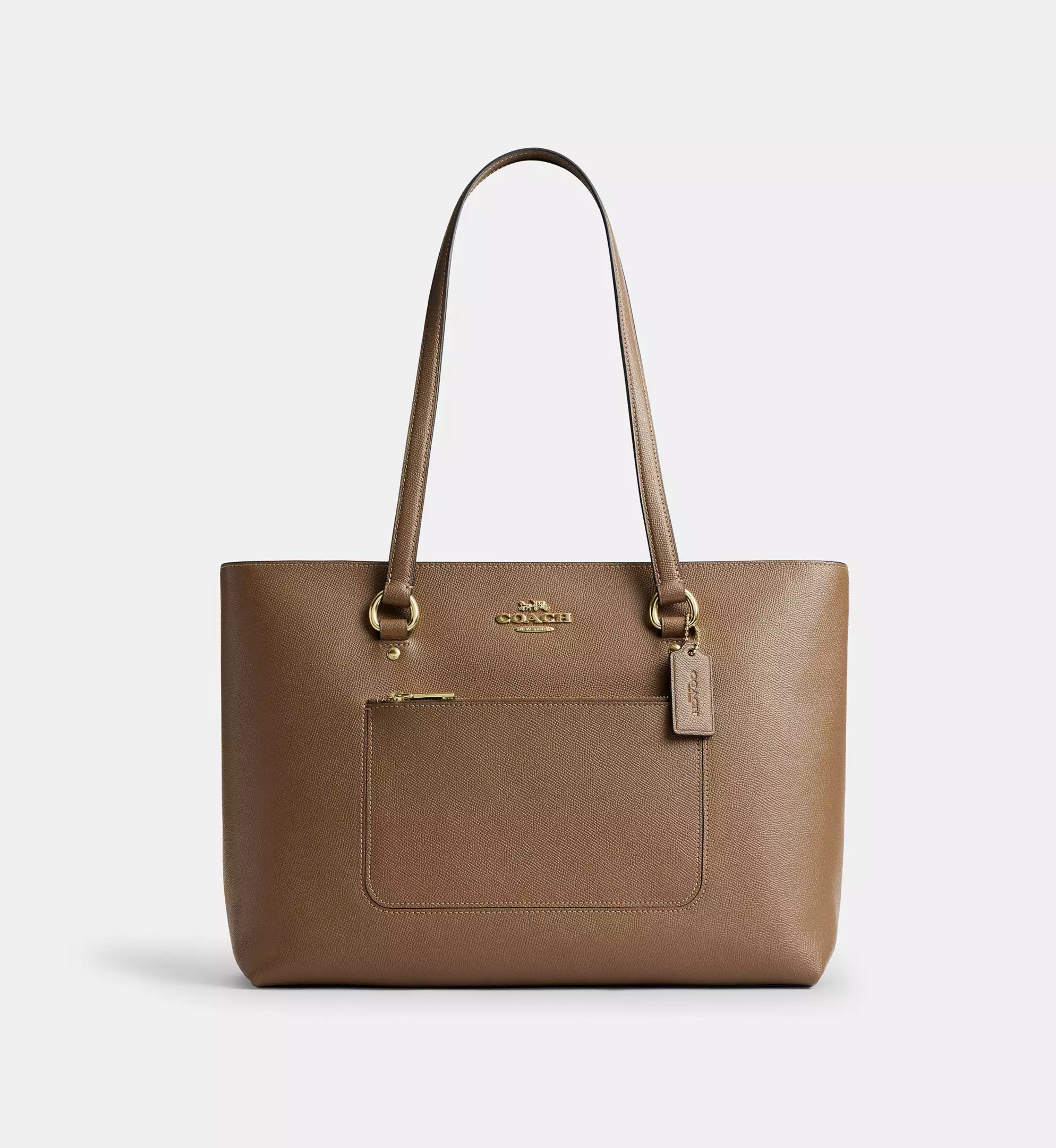 Coach Station Tote Bag 'Crossgrain Leather Gold Dark Stone'