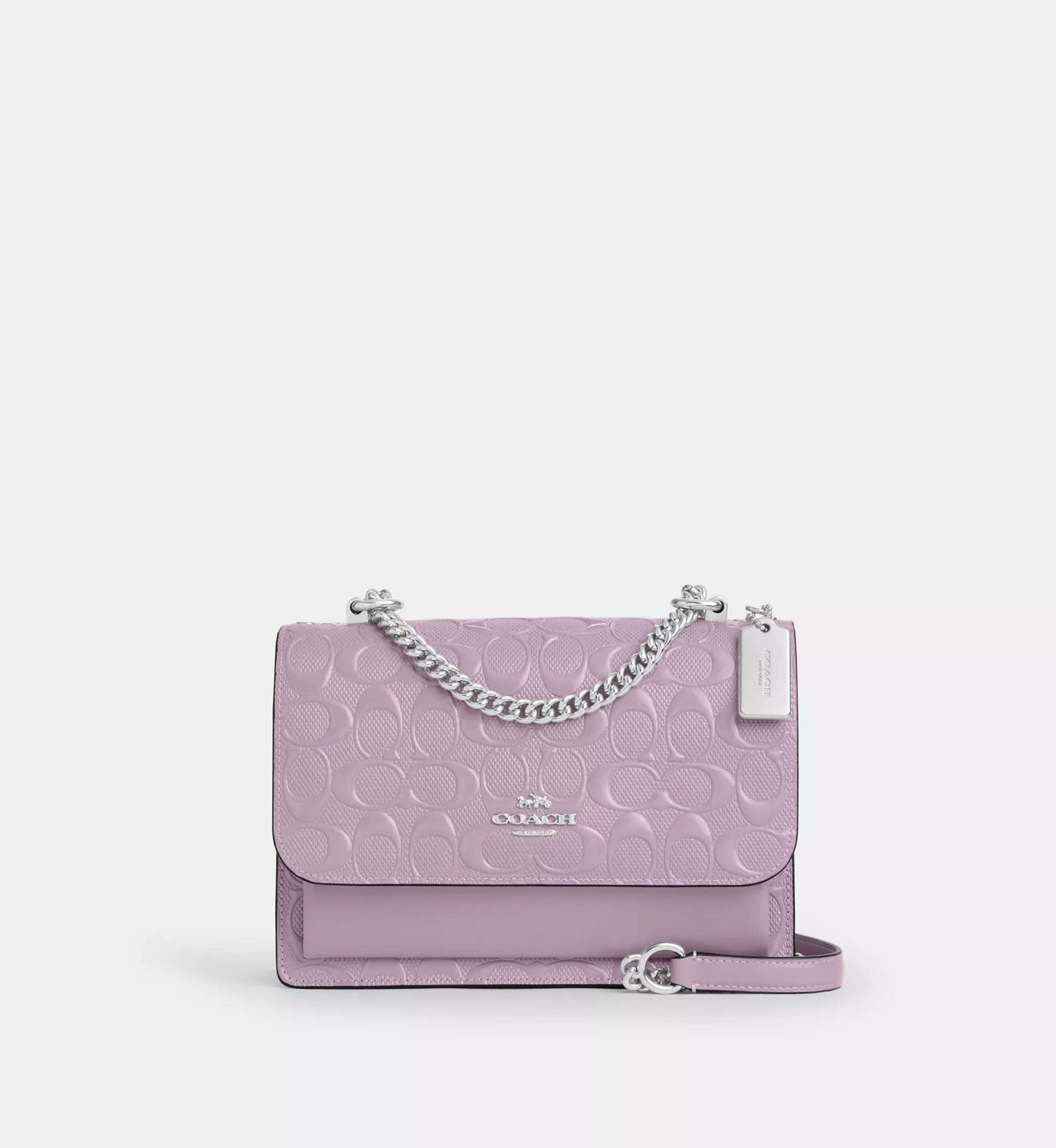 Coach Mini Klare Crossbody Bag In Signature Leather 'Patent leather Silver Light Violet'