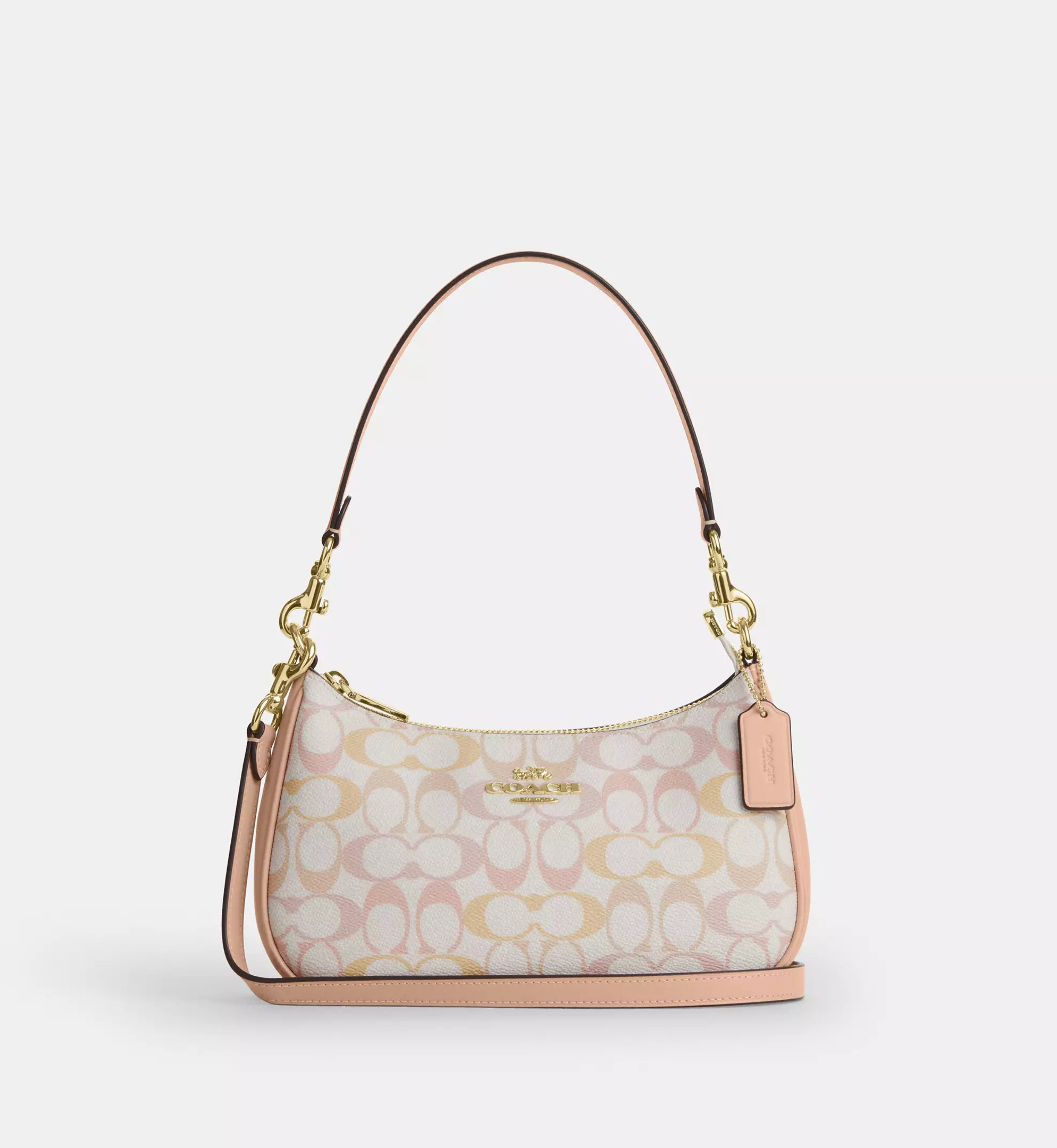 Coach Teri Shoulder Bag In Signature Canvas 'Signature Canvas Gold Chalk Pink'