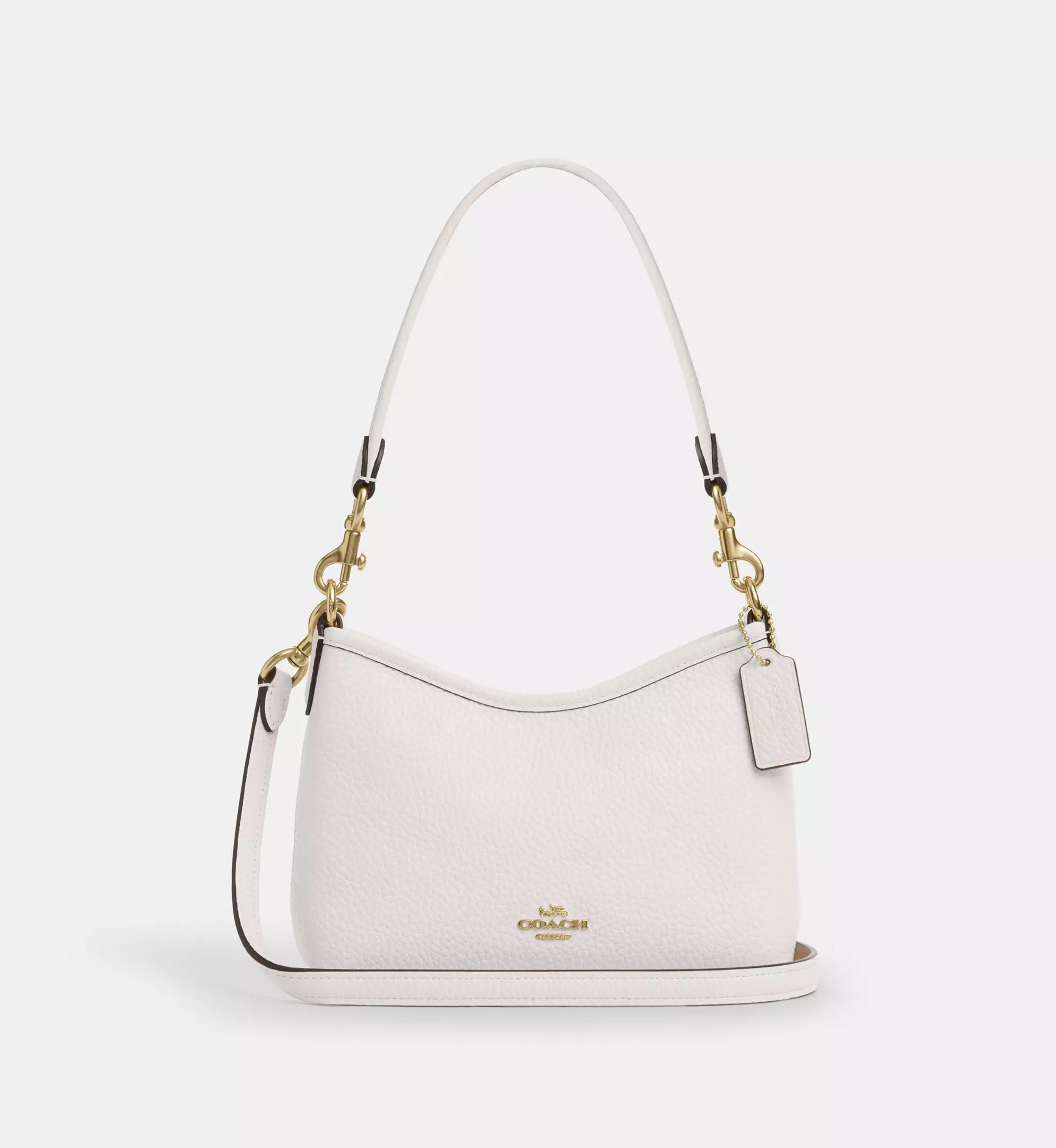 Coach Laurel Small Shoulder Bag 'Pebbled Leather Gold Chalk'