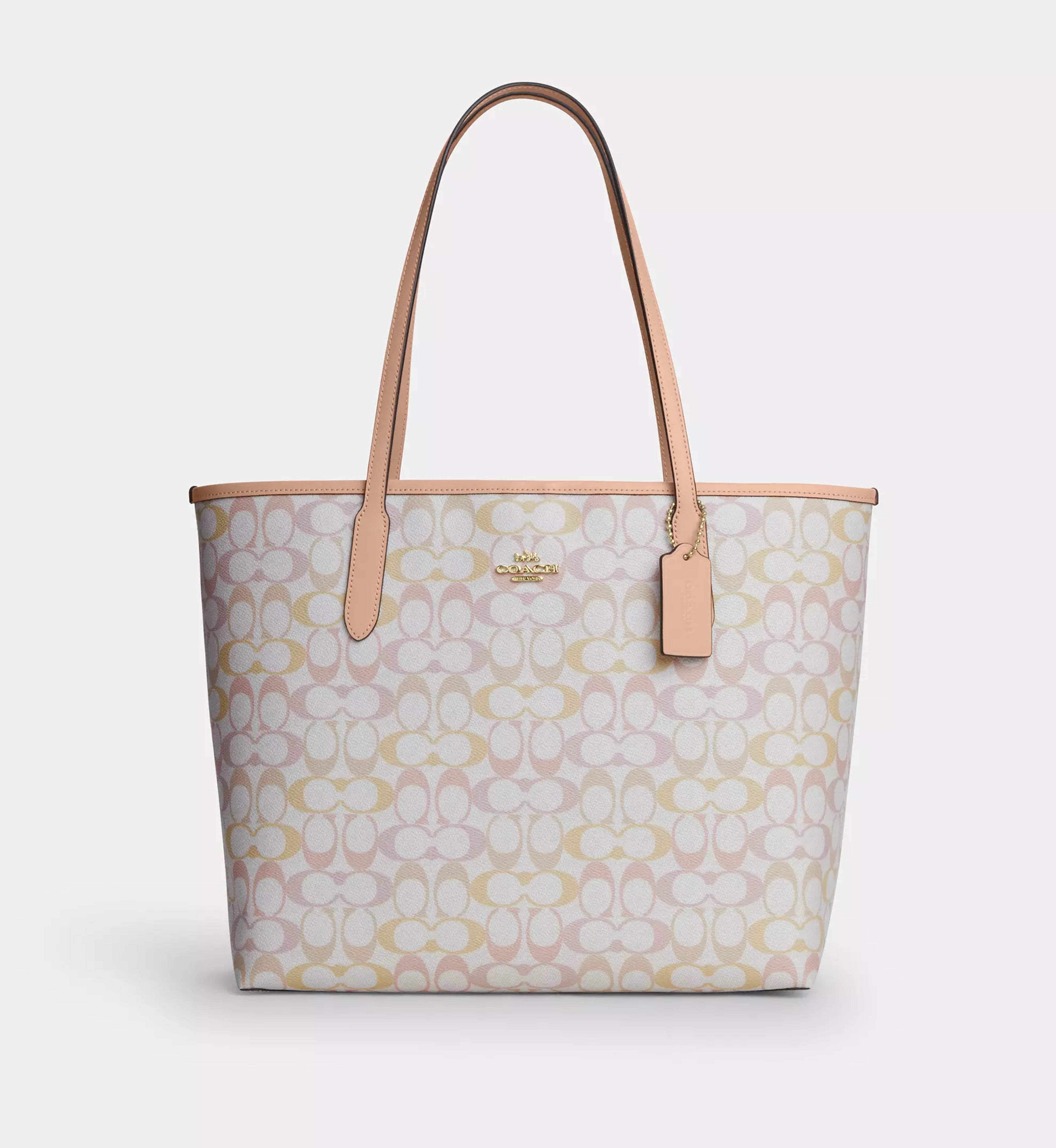 Coach City Tote Bag In Pretty Signature Canvas 'Signature Canvas Im Chalk Pink'