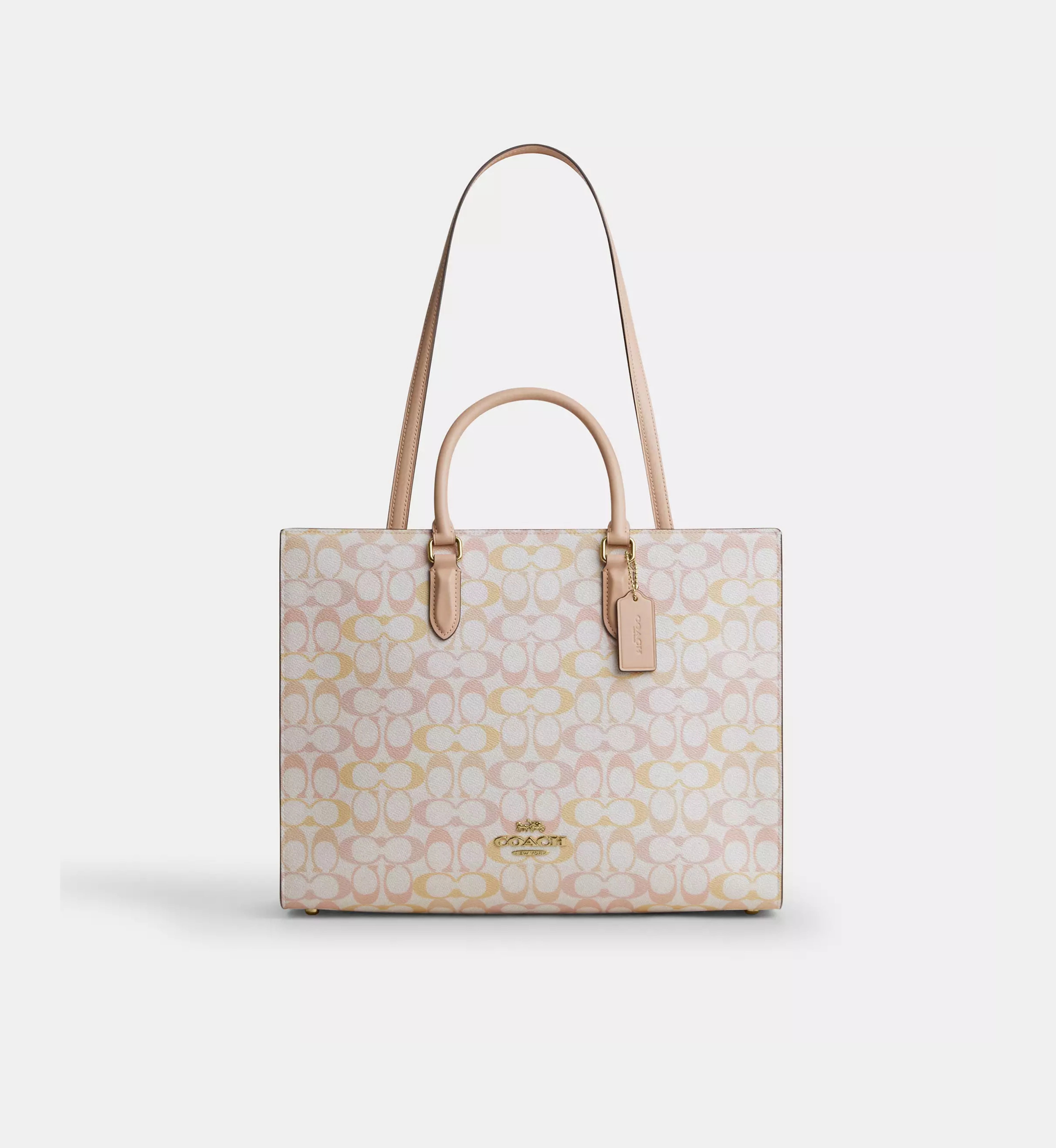 Coach Maggie Tote Bag In Pretty Signature Canvas 'Signature Canvas Im Chalk Pink'