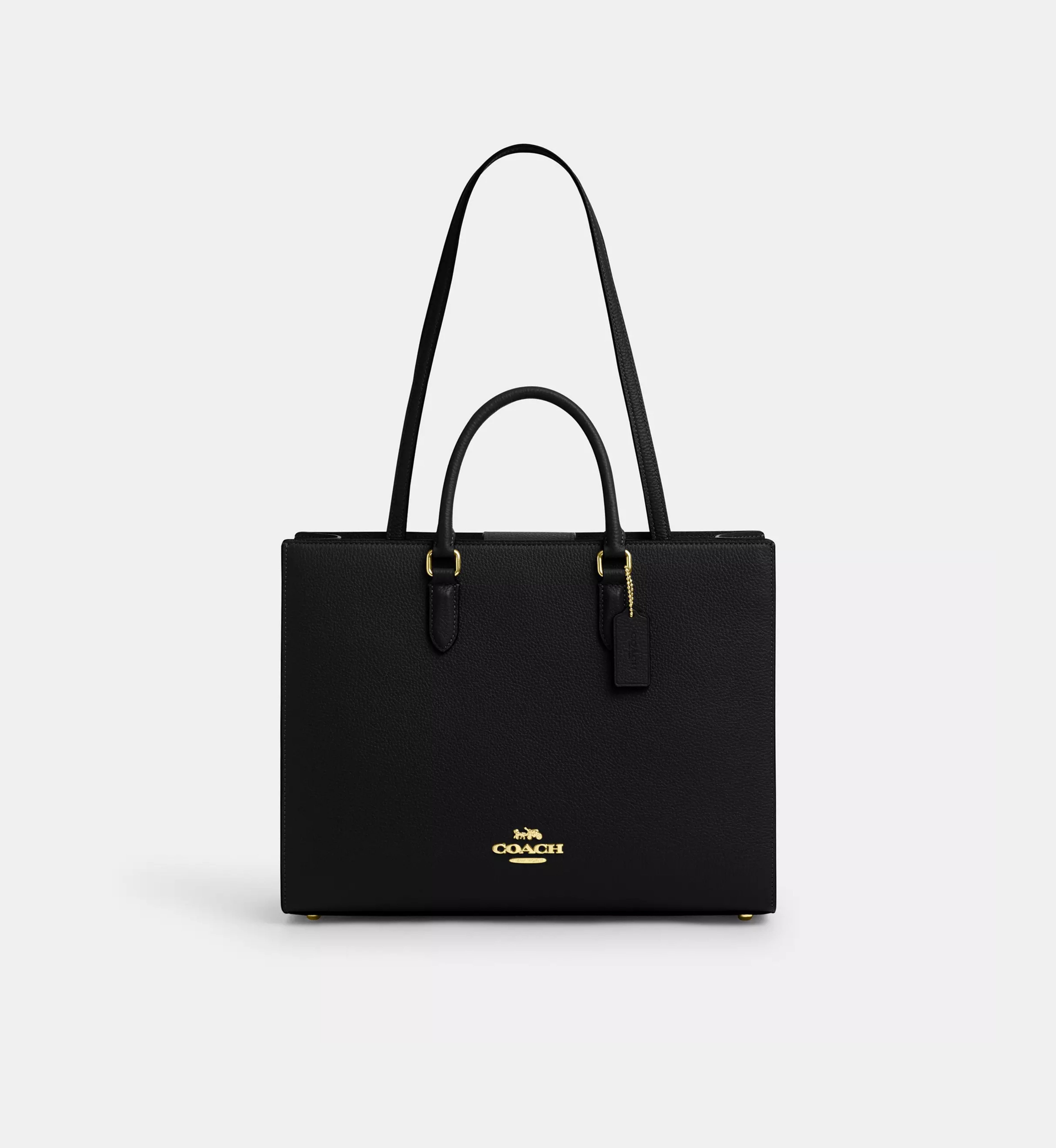 Coach Maggie Tote Bag 'Pebbled Leather Gold Black'