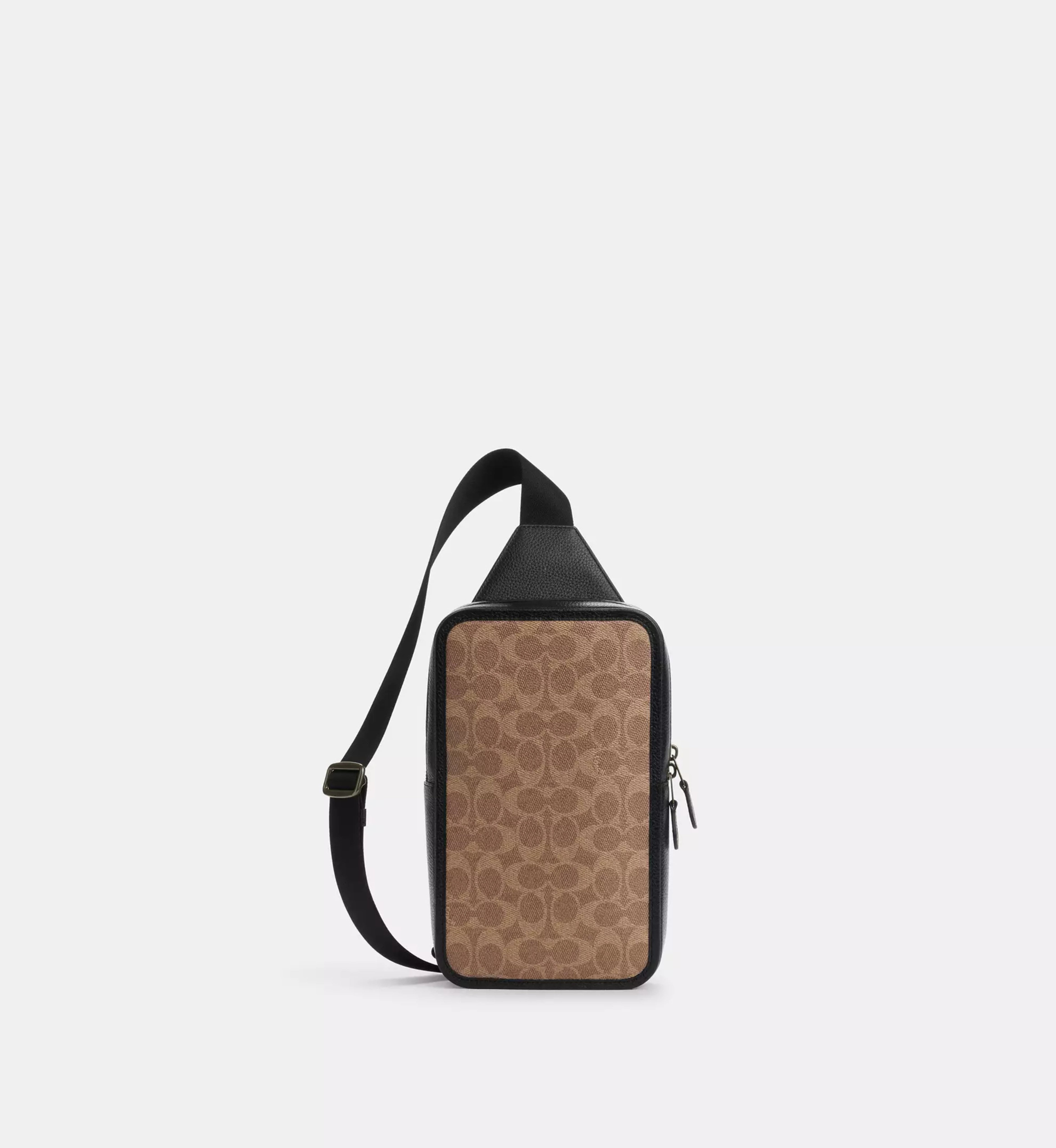 Coach Sullivan Pack In Signature Canvas 'Signature Canvas Gunmetal Tan Black'