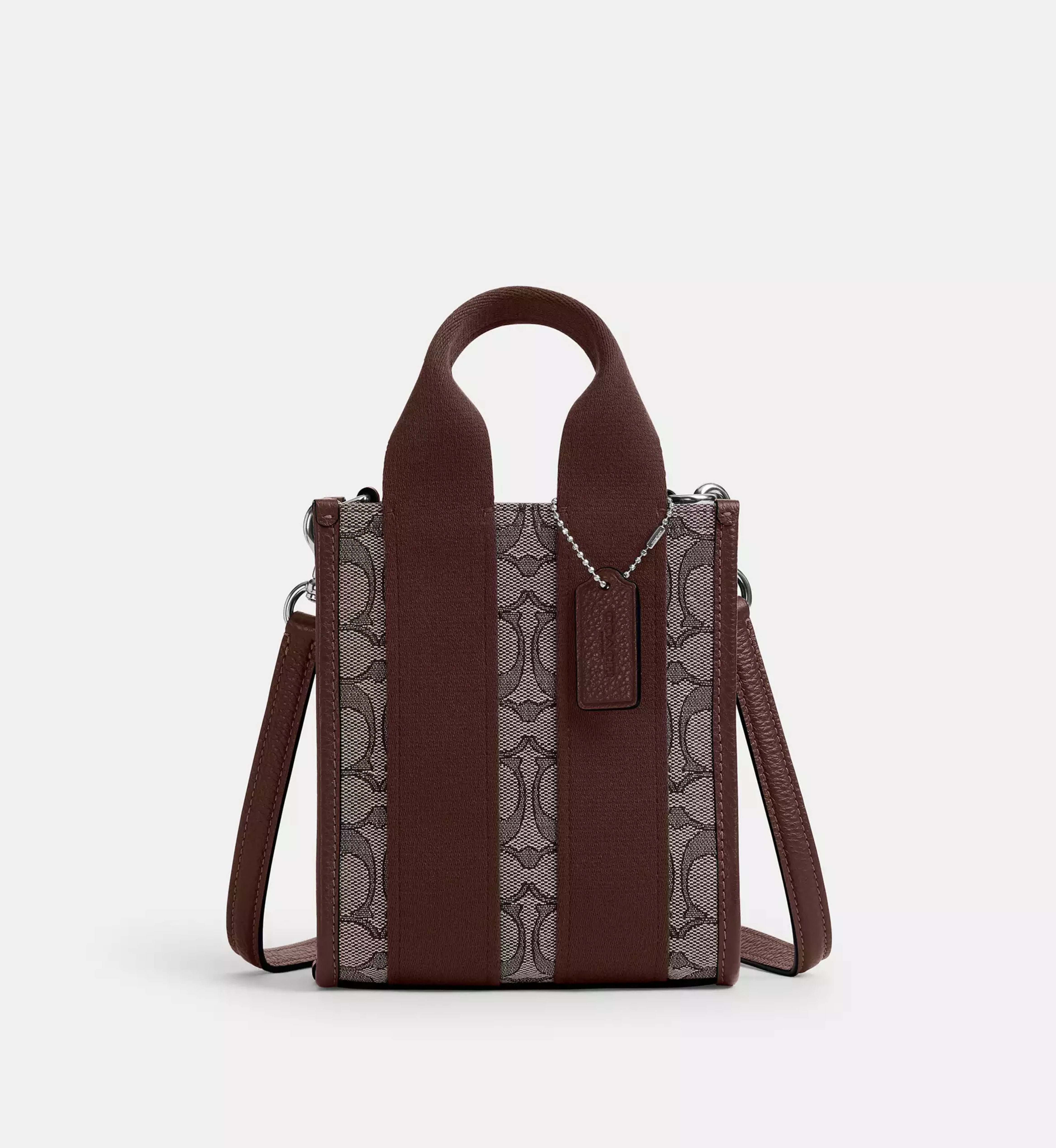 Coach Smith Mini Tote Bag In Signature Jacquard 'Signature Jacquard Silver Oak Maple'