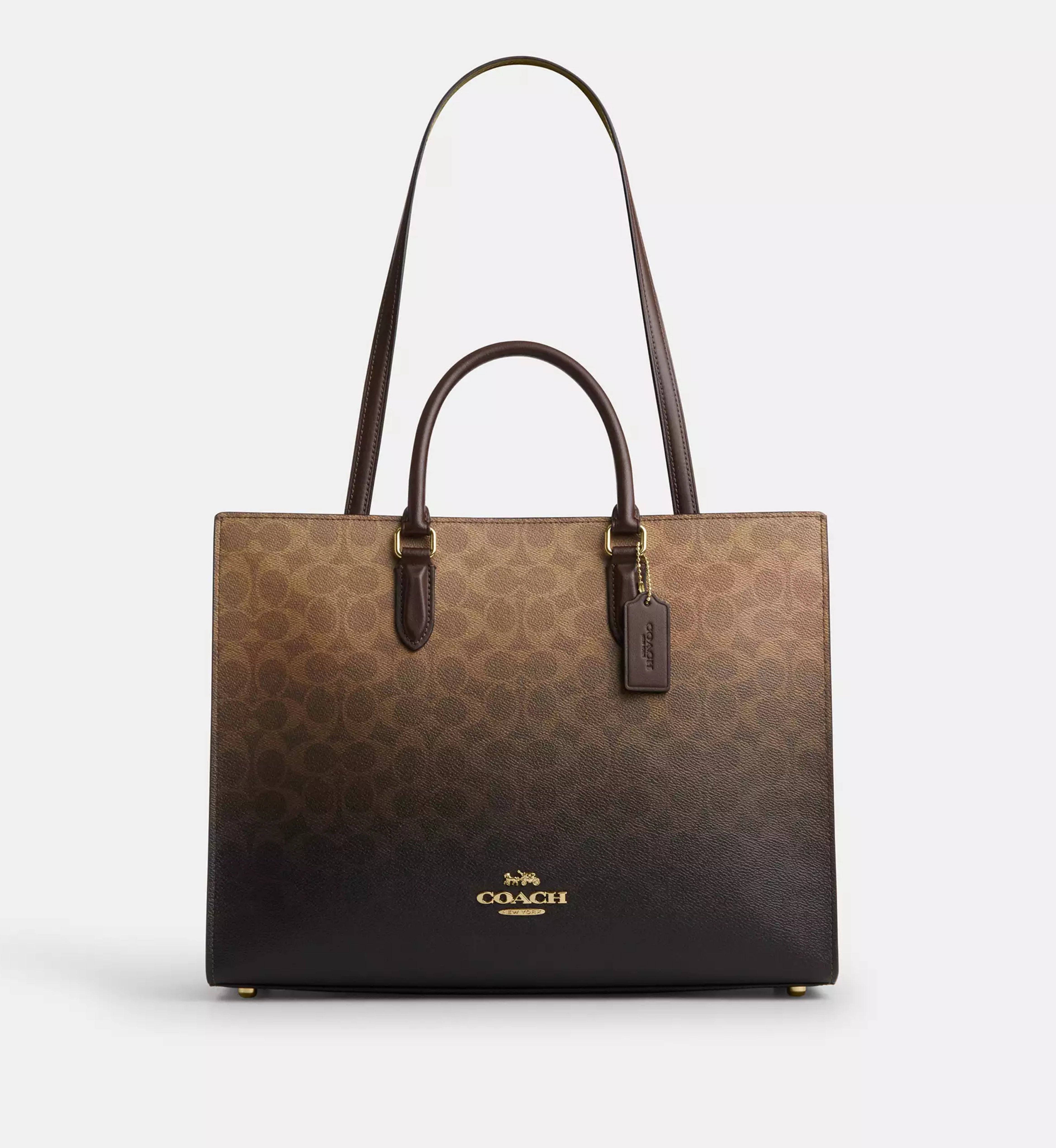 Coach Maggie Tote Bag In Ombre Signature Canvas 'Signature Canvas Gold Brown'