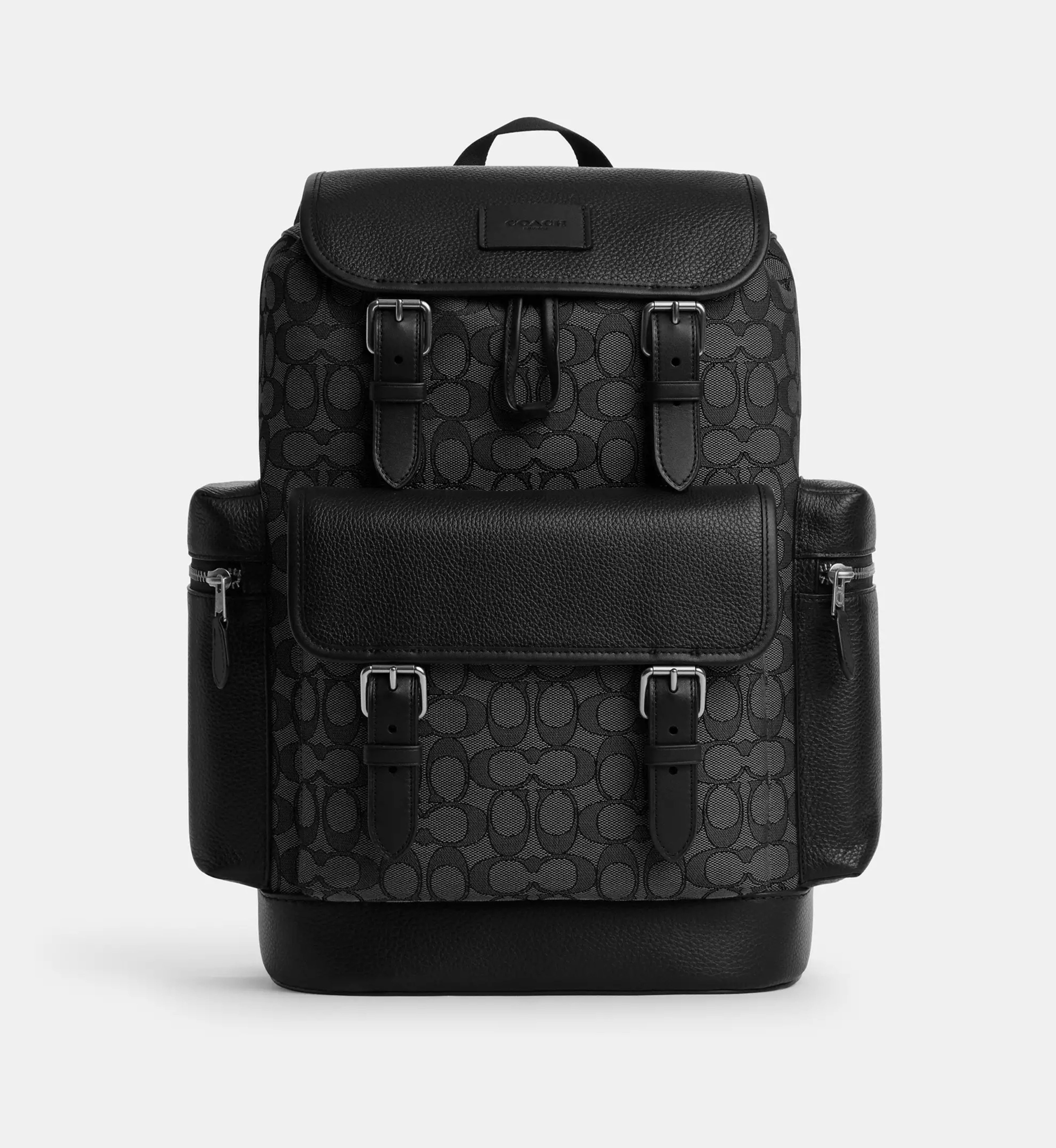 Coach Sprint Backpack In Signature Jacquard 'Signature Jacquard Silver Charcoal Black'