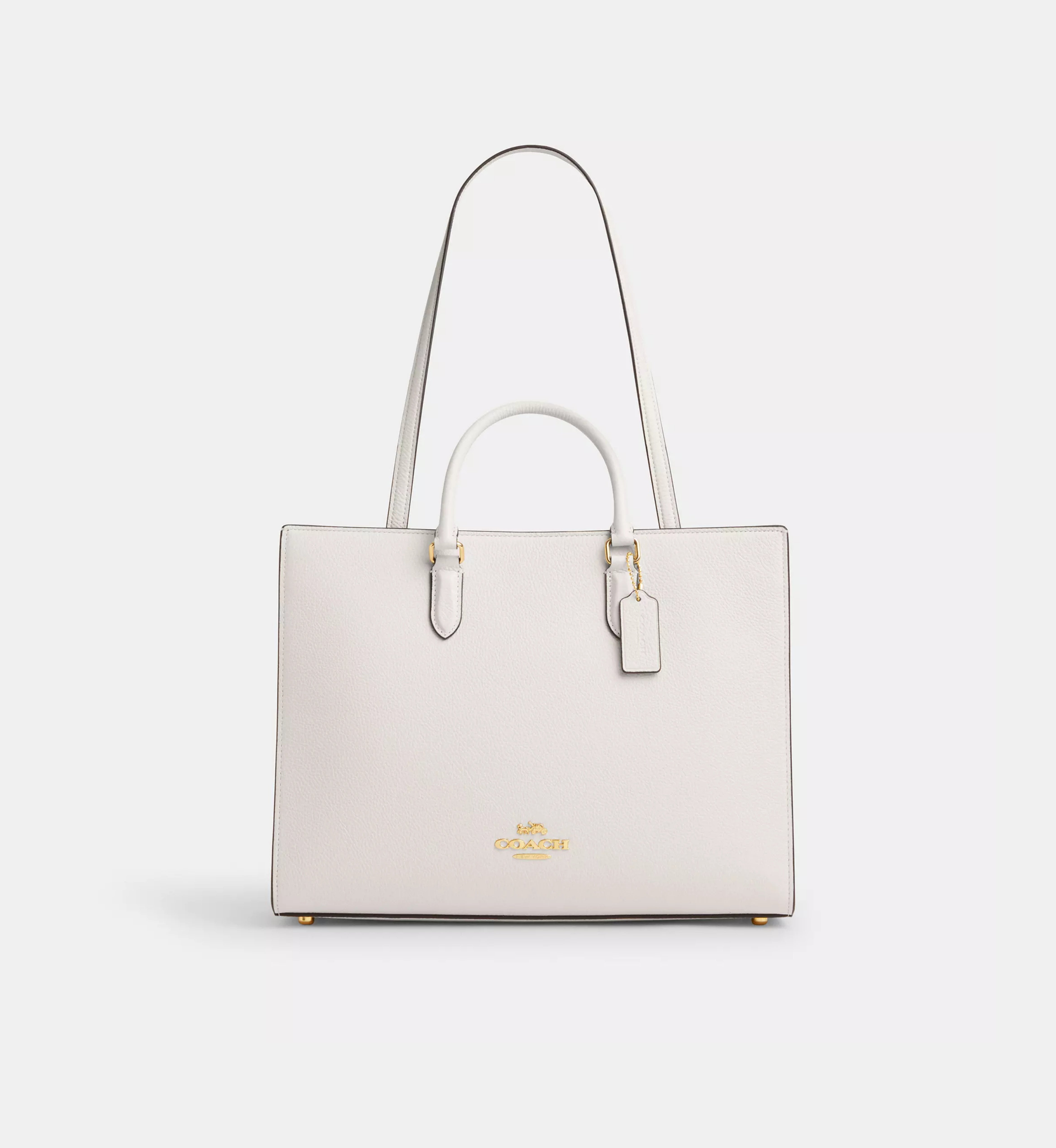 Coach Maggie Tote Bag 'Pebbled Leather Gold Chalk'