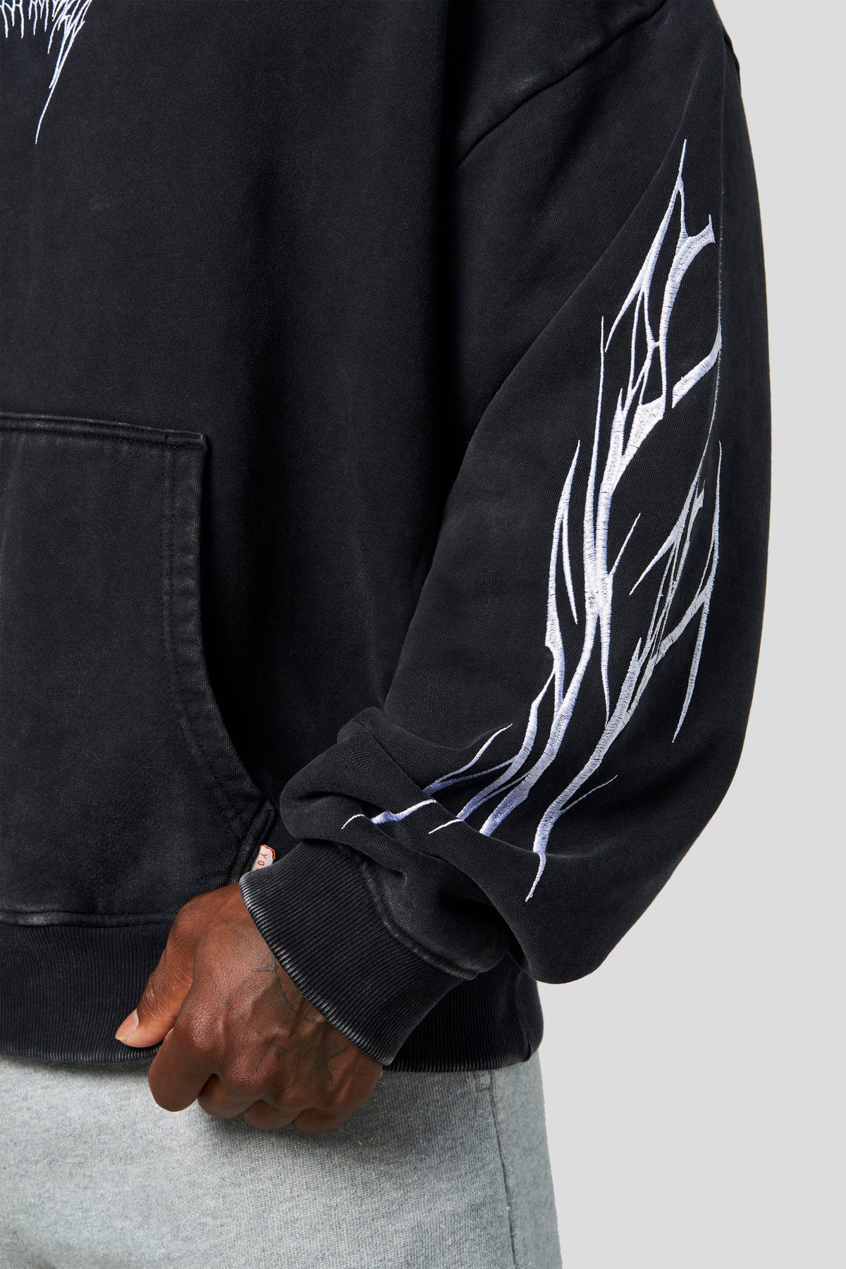 YoungLA 5033 - Vengeance Pullover Hoodies 'Black Wash White'
