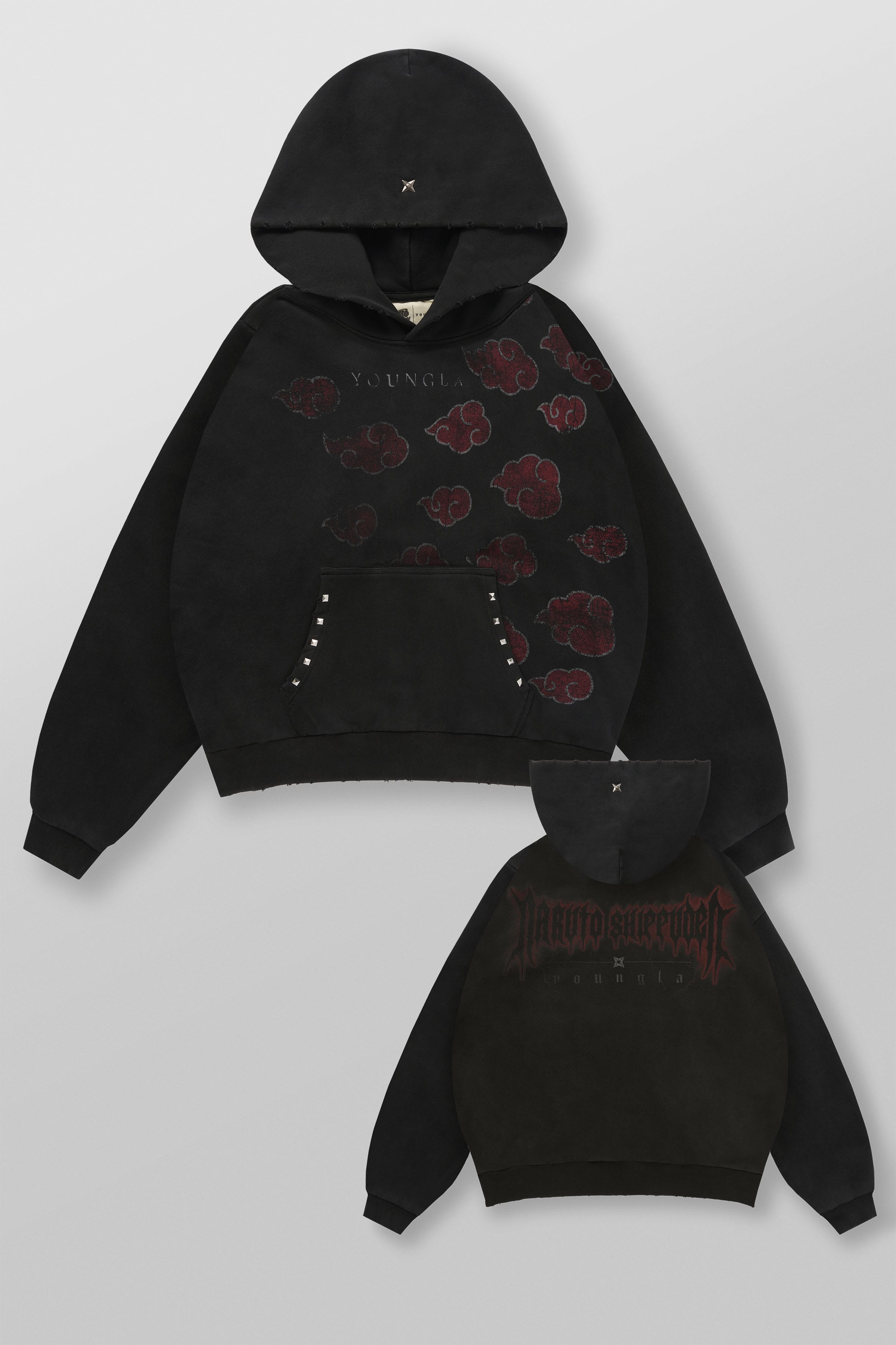 YoungLa 5083 - Naruto Stud Artwork Hoodies 'Akatsuki'