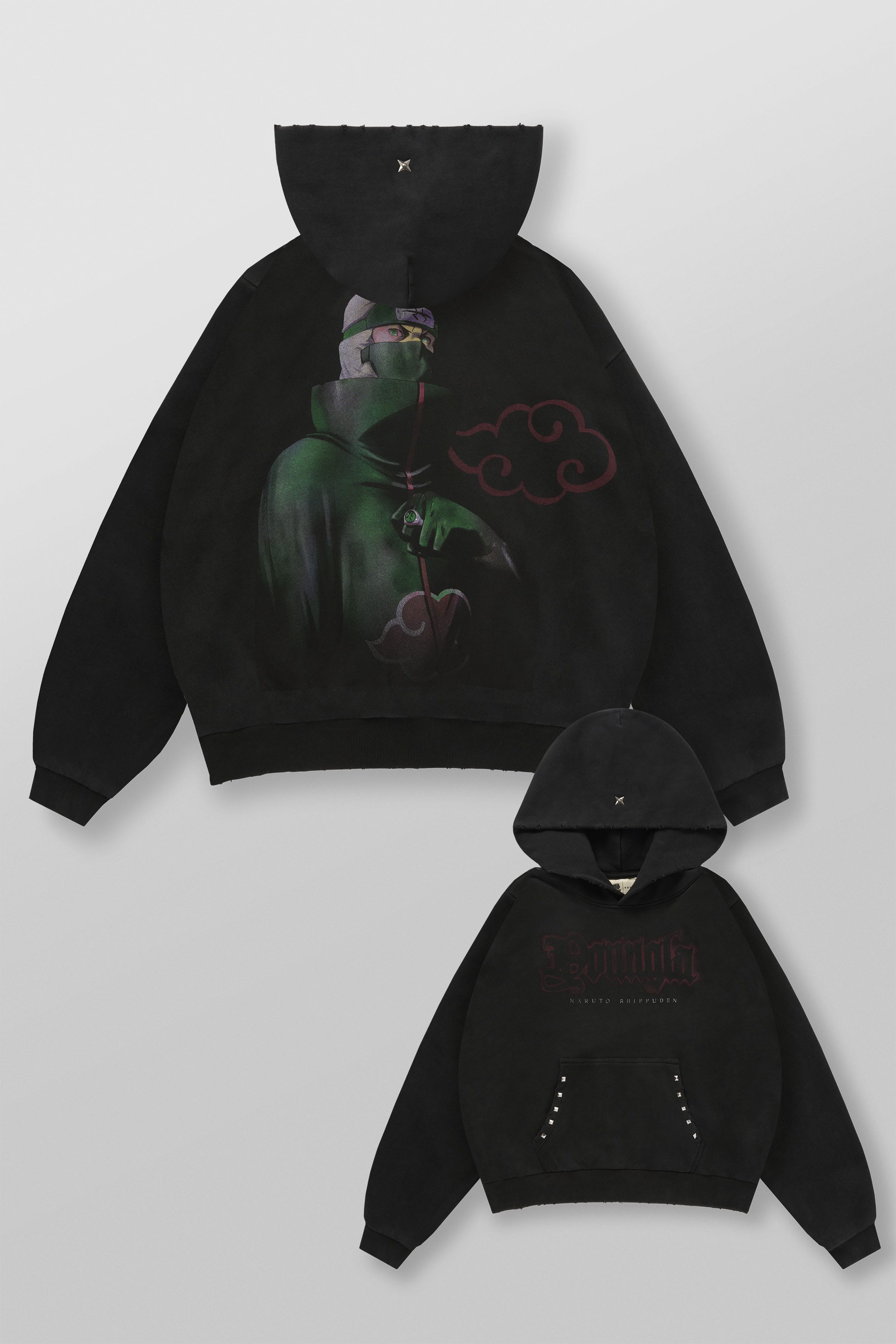 YoungLa 5083 - Naruto Stud Artwork Hoodies 'Kakuzu'