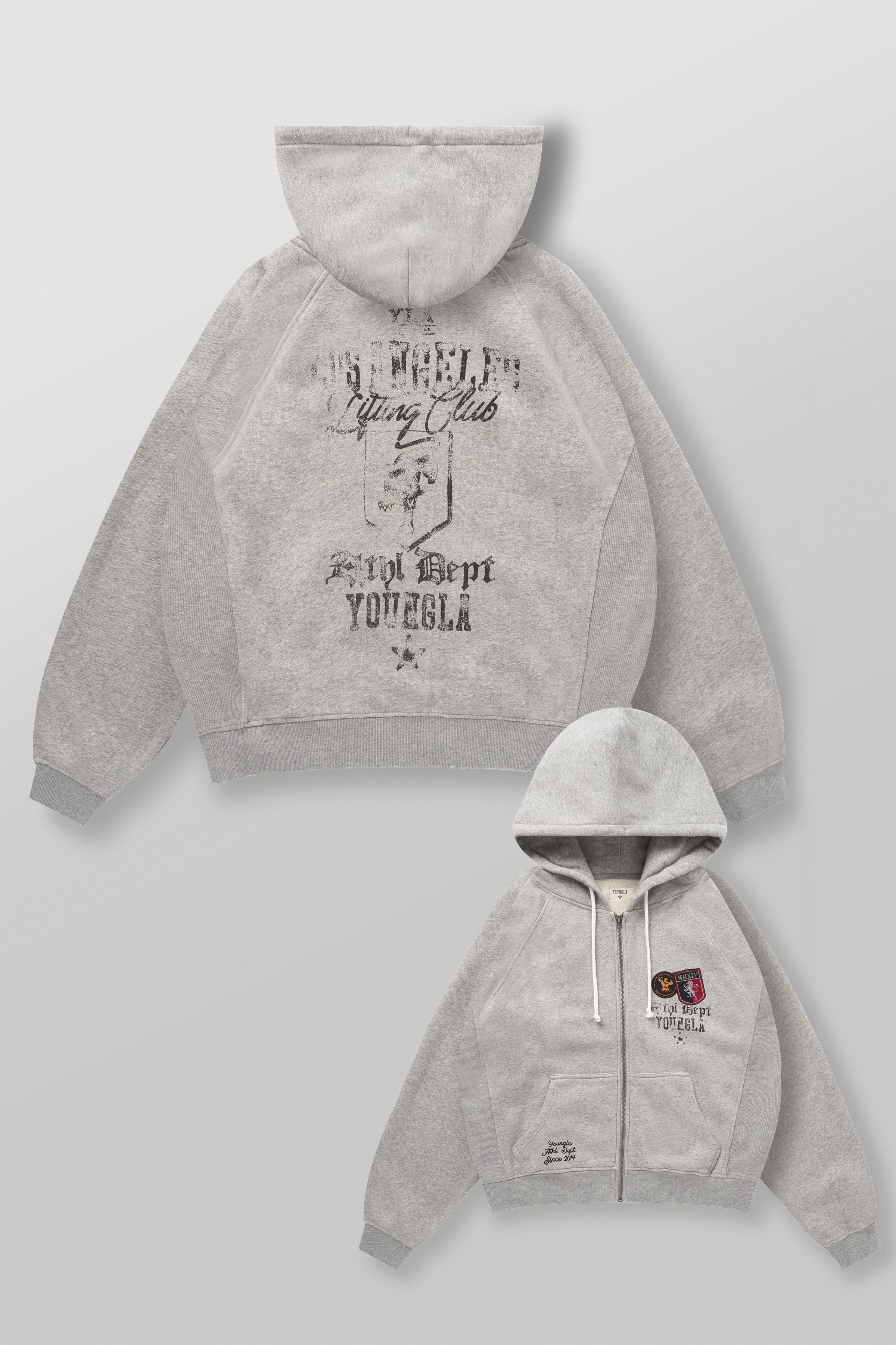 YoungLA 5132 - Golden Era Zip-Ups 'Heather Grey'