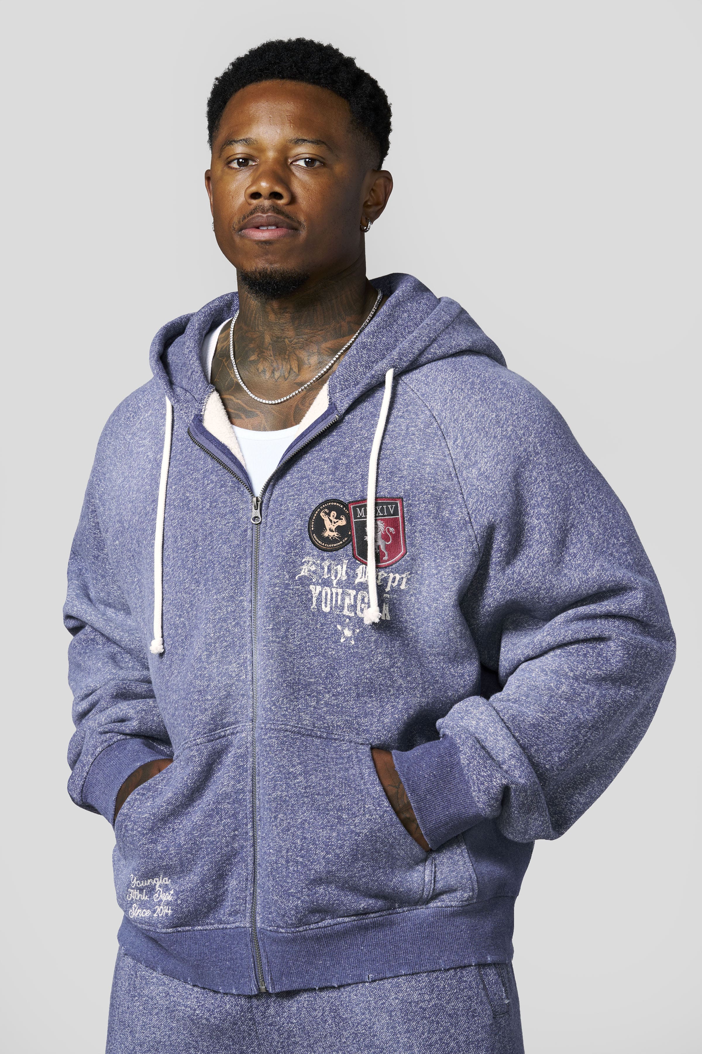 YoungLA 5132 - Golden Era Zip-Ups 'Purple Wash'