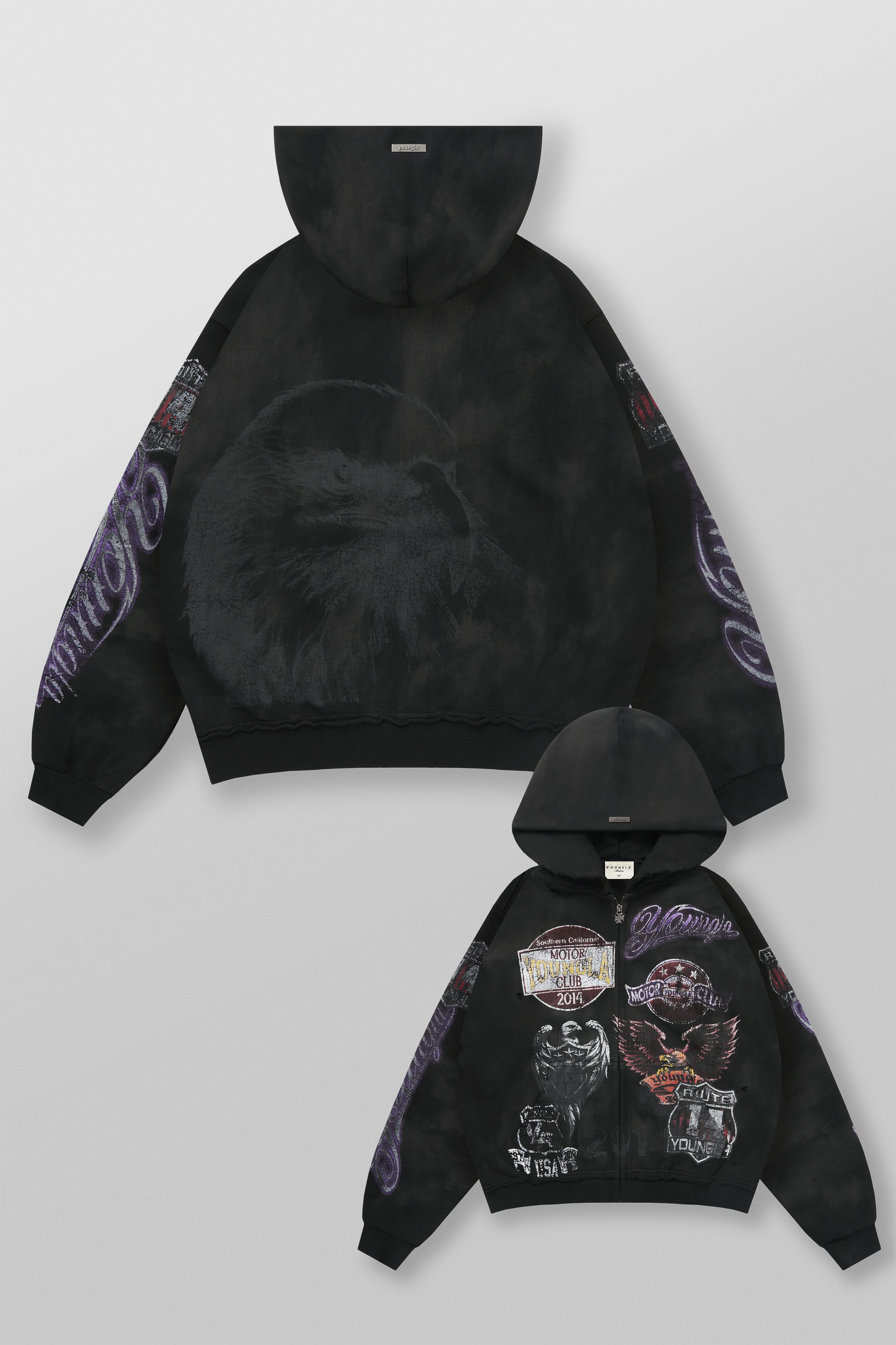 YoungLA 5201 - Moto Zip-Ups 'Black Wash'