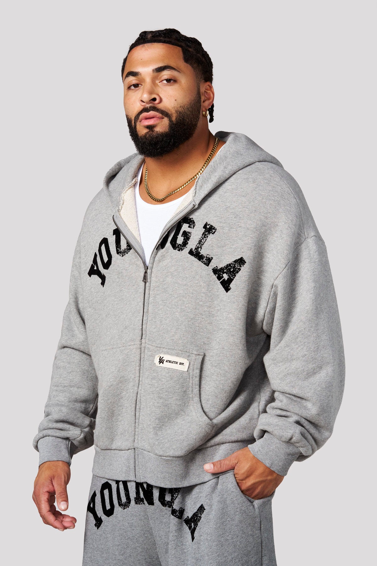YoungLA 5268 - Arc Collection - Zip-Up 'Heather Grey'