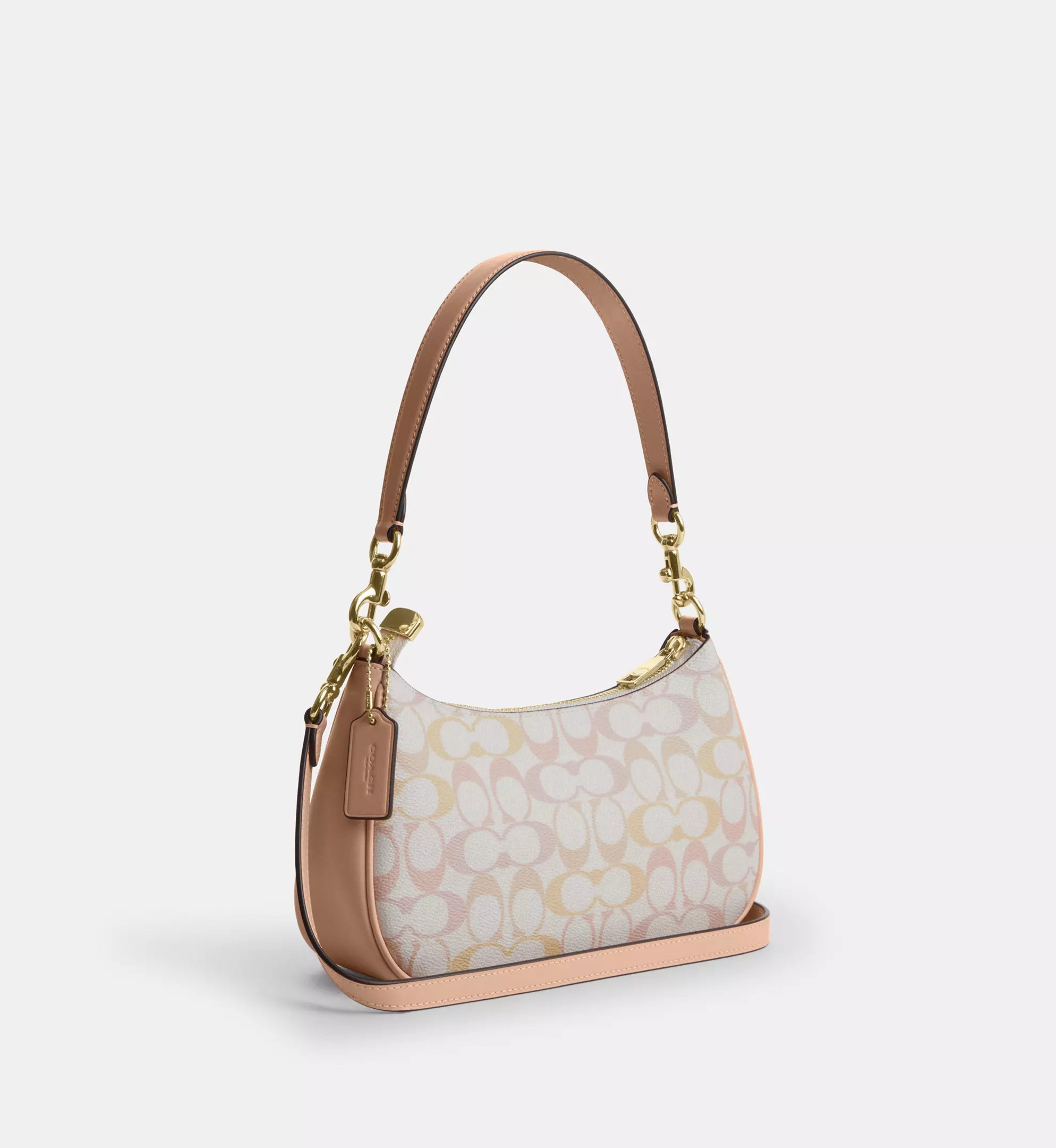 Coach Teri Shoulder Bag In Signature Canvas 'Signature Canvas Gold Chalk Pink'