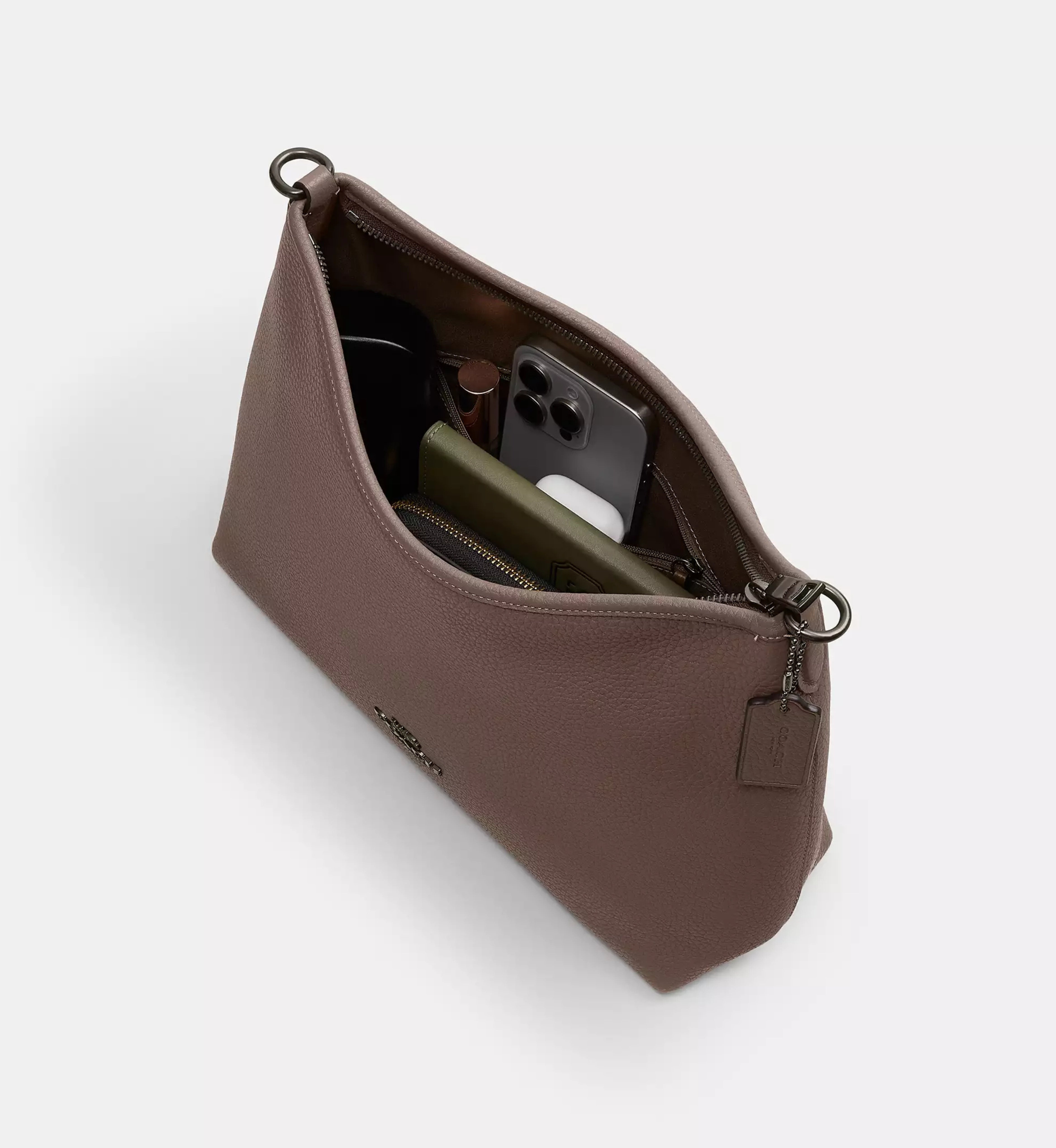 Coach Laurel Shoulder Bag 'Pebbled Leather Gunmetal Dark Stone'