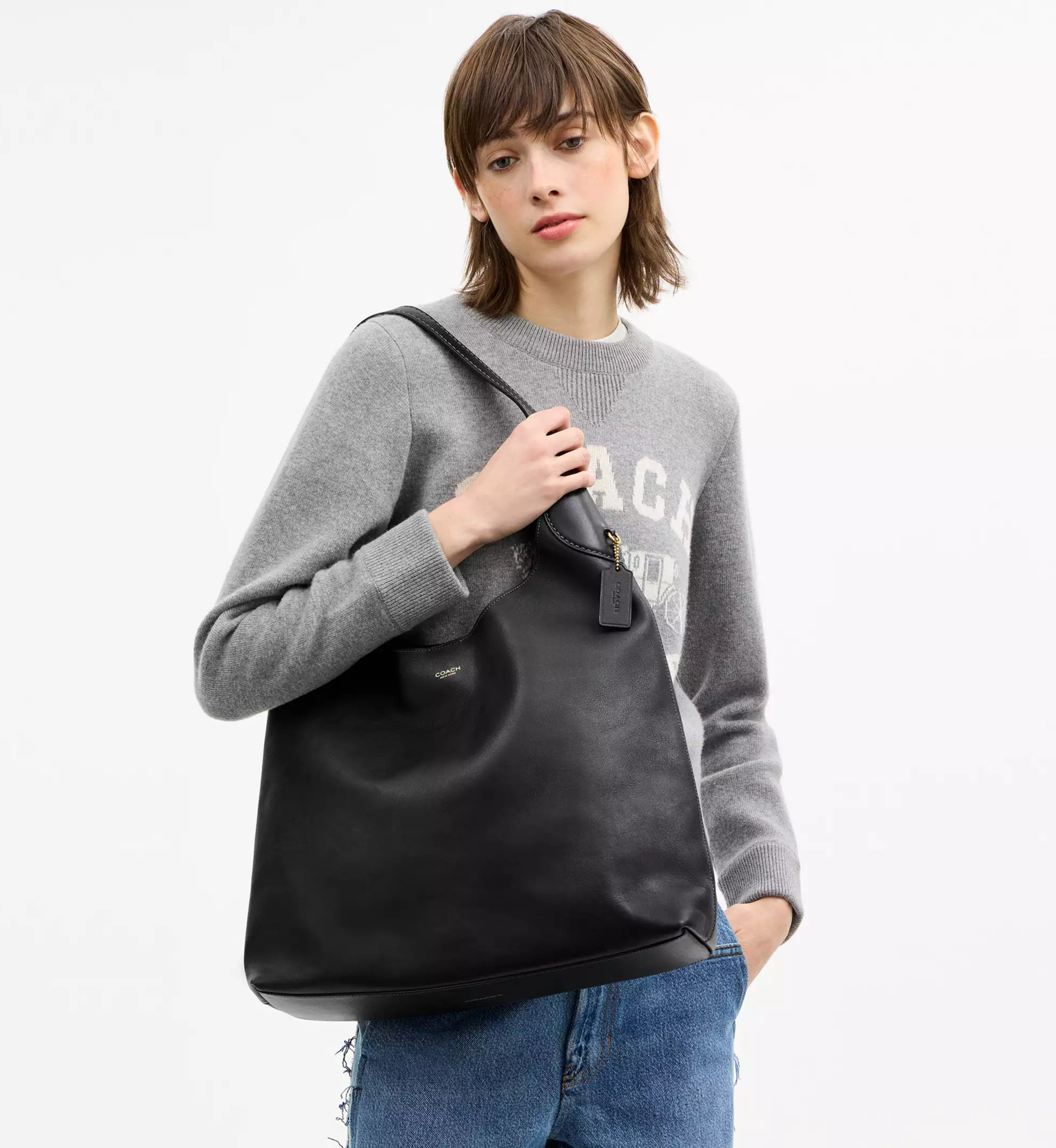 Coach Brooklyn Shoulder Bag 39 'Suede Brass Black'