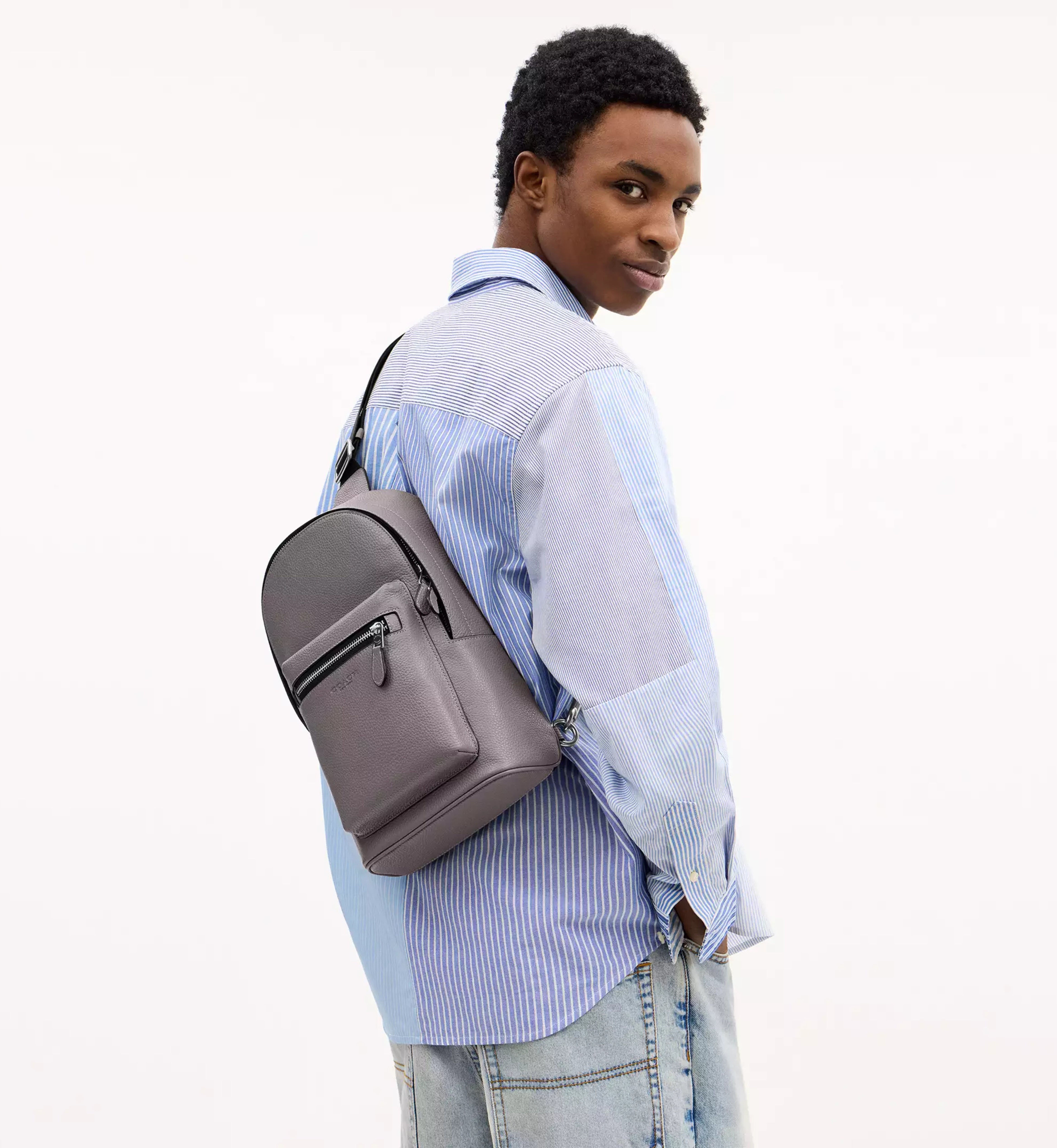 Coach West Pack 'Pebbled Leather Silver Graphite'