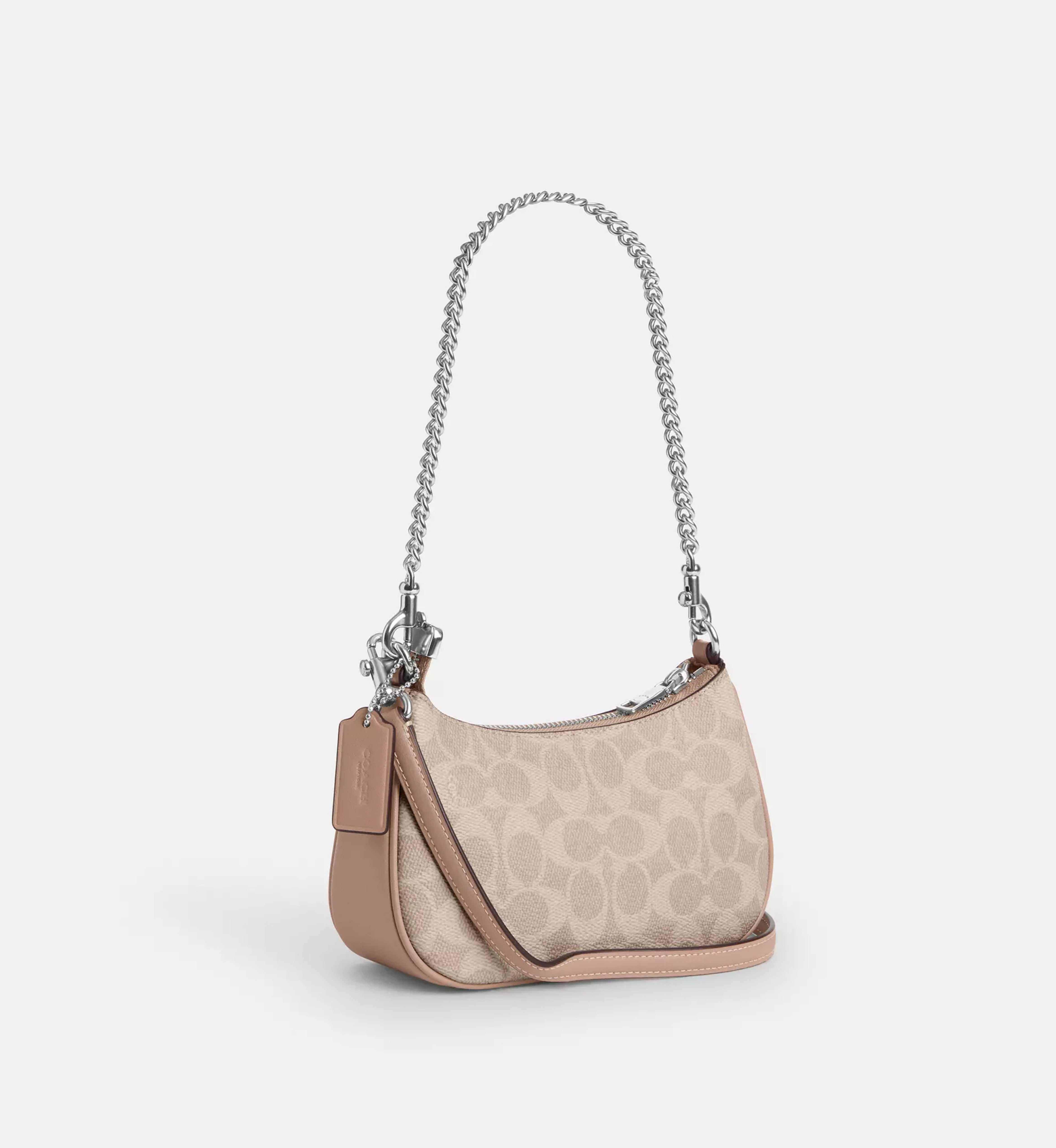 Coach Teri Mini Crossbody Bag In Signature Canvas 'Signature Canvas Silver Sand Taupe'