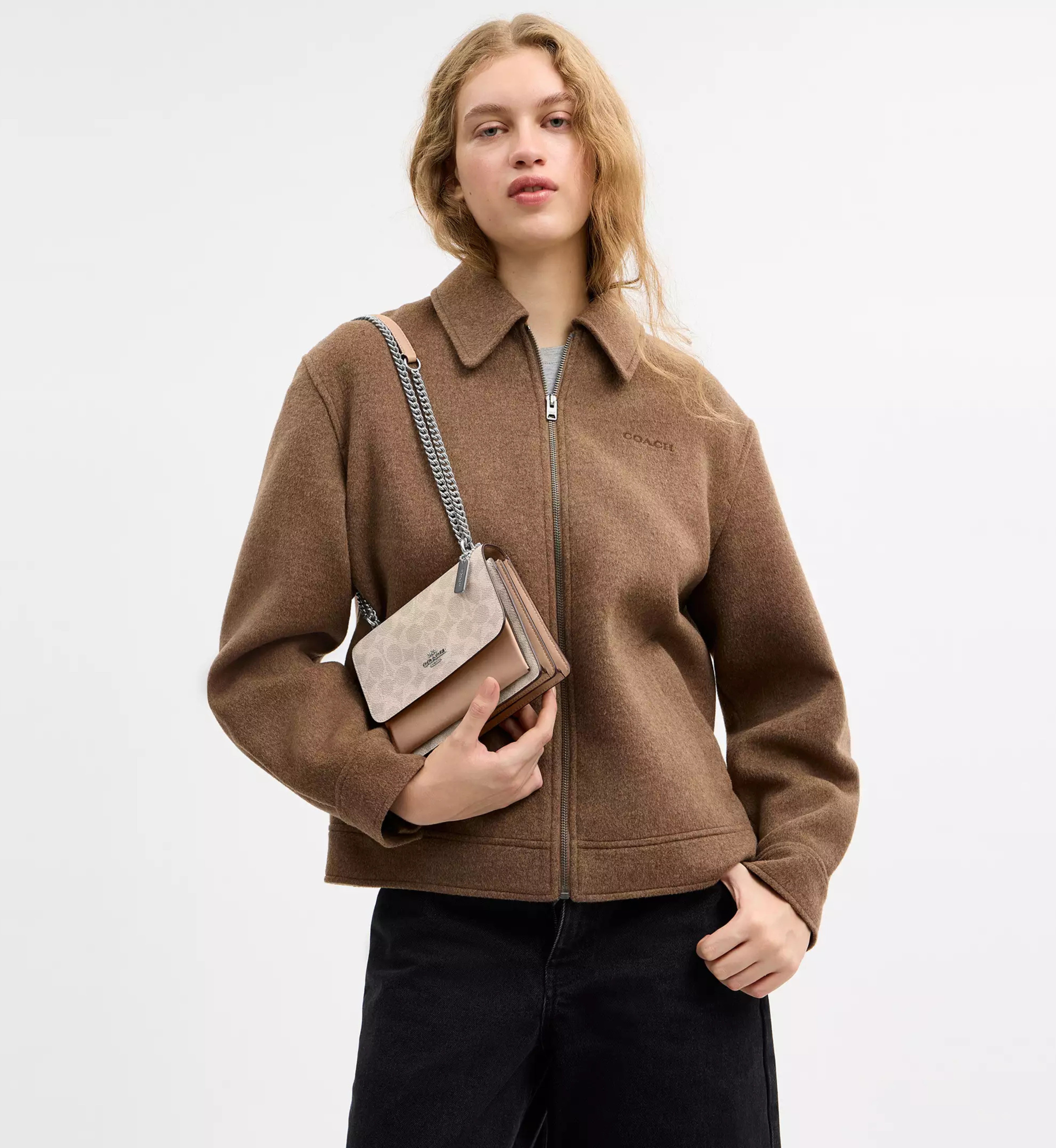 Coach Mini Klare Crossbody Bag In Signature Canvas 'Signature Canvas Silver Sand Taupe'