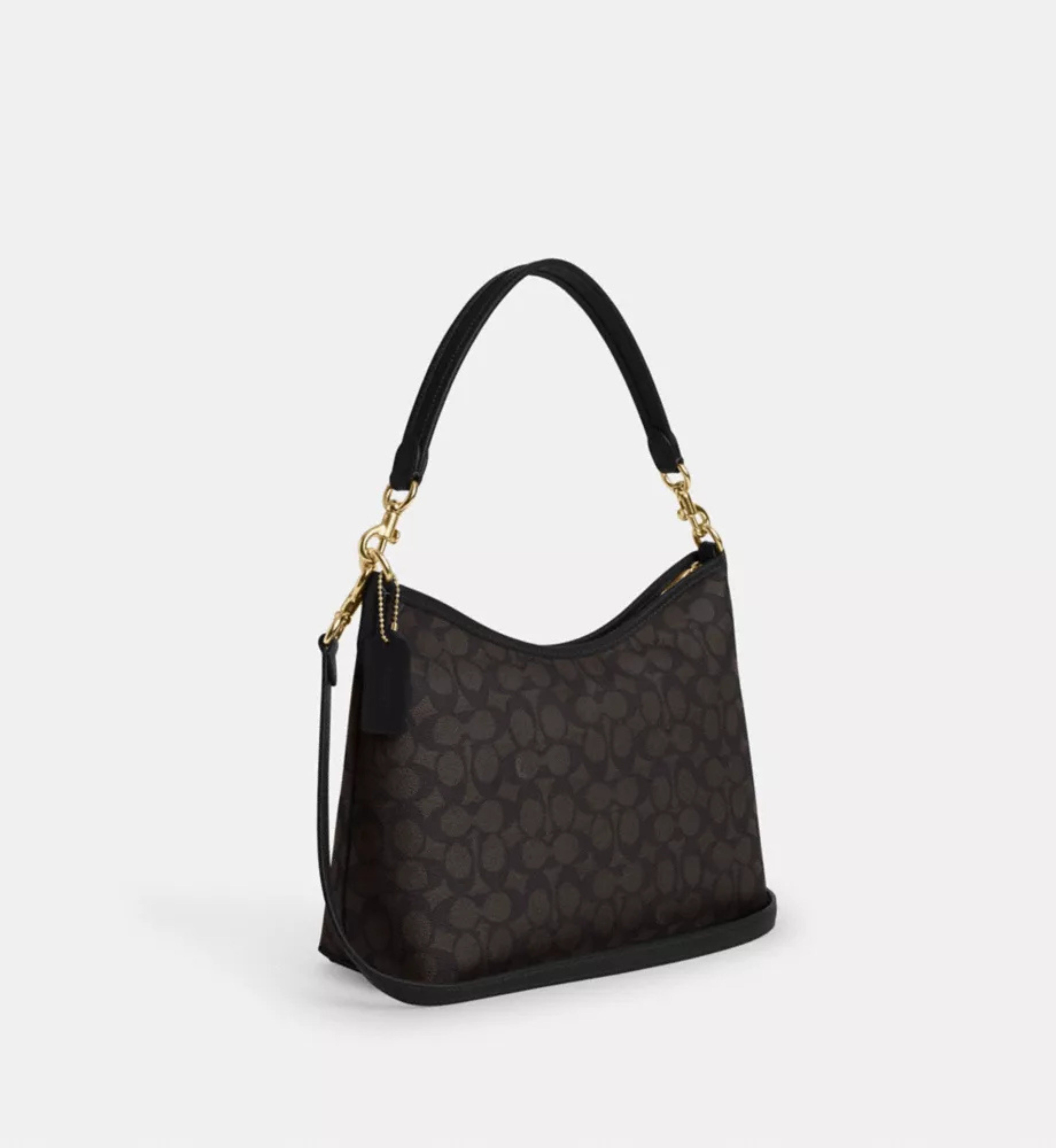 Coach Laurel Shoulder Bag In Signature Canvas 'Signature Canvas Gold Walnut Black'