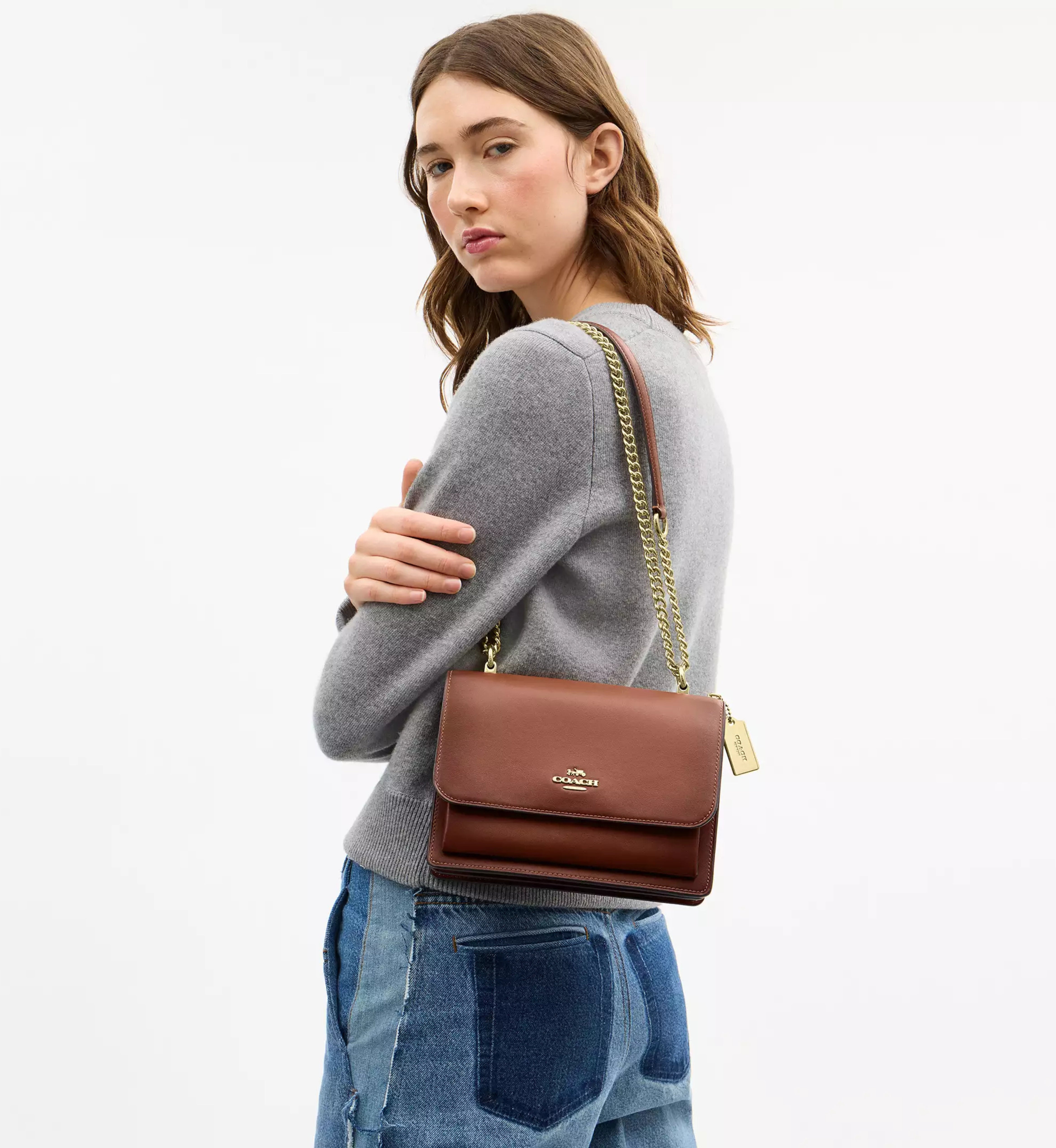 Coach Mini Klare Crossbody Bag 'Smooth Leather Gold Redwood'