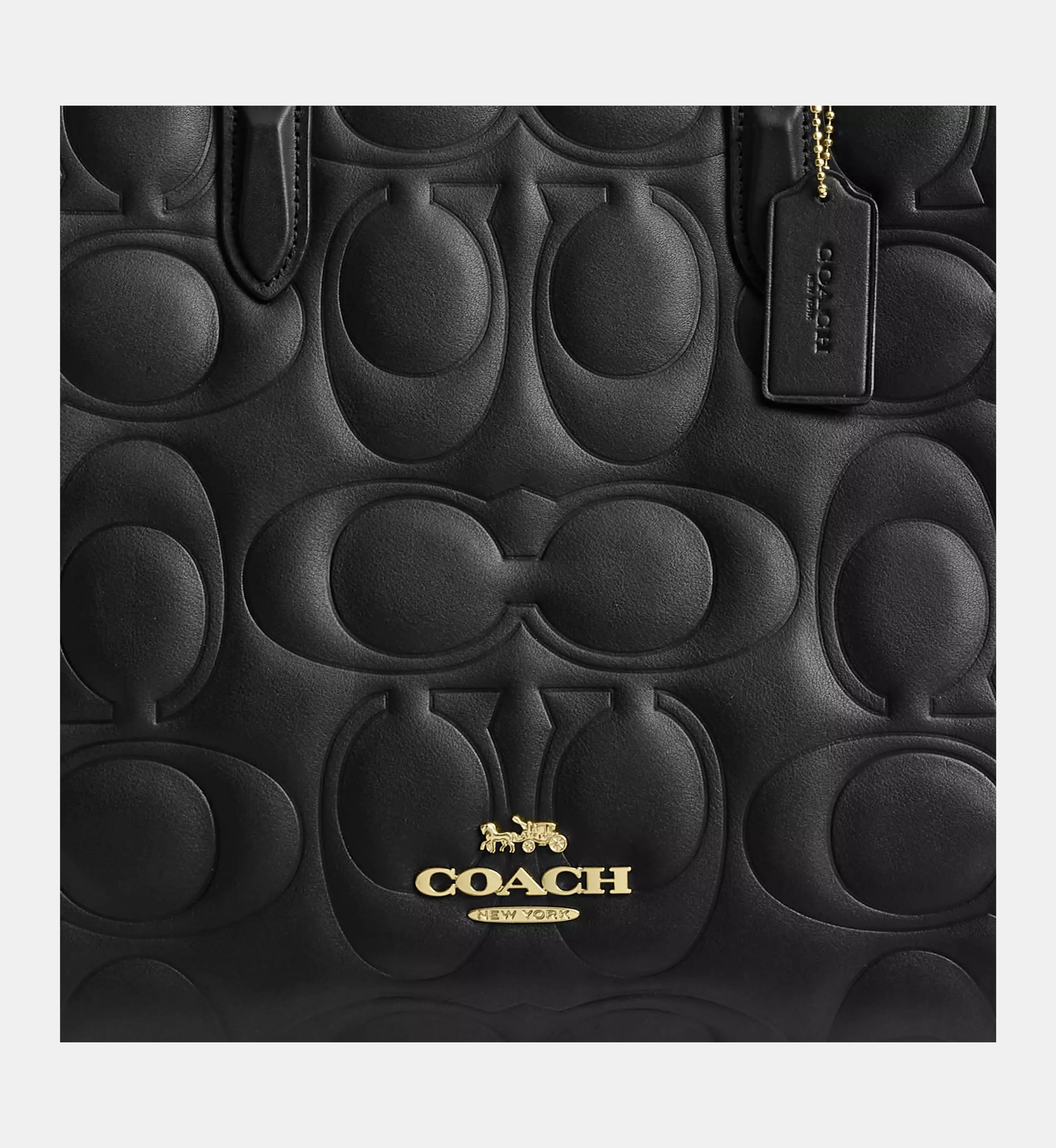 Coach Maggie Tote Bag In Signature Leather 'Smooth Leather Gold Black'