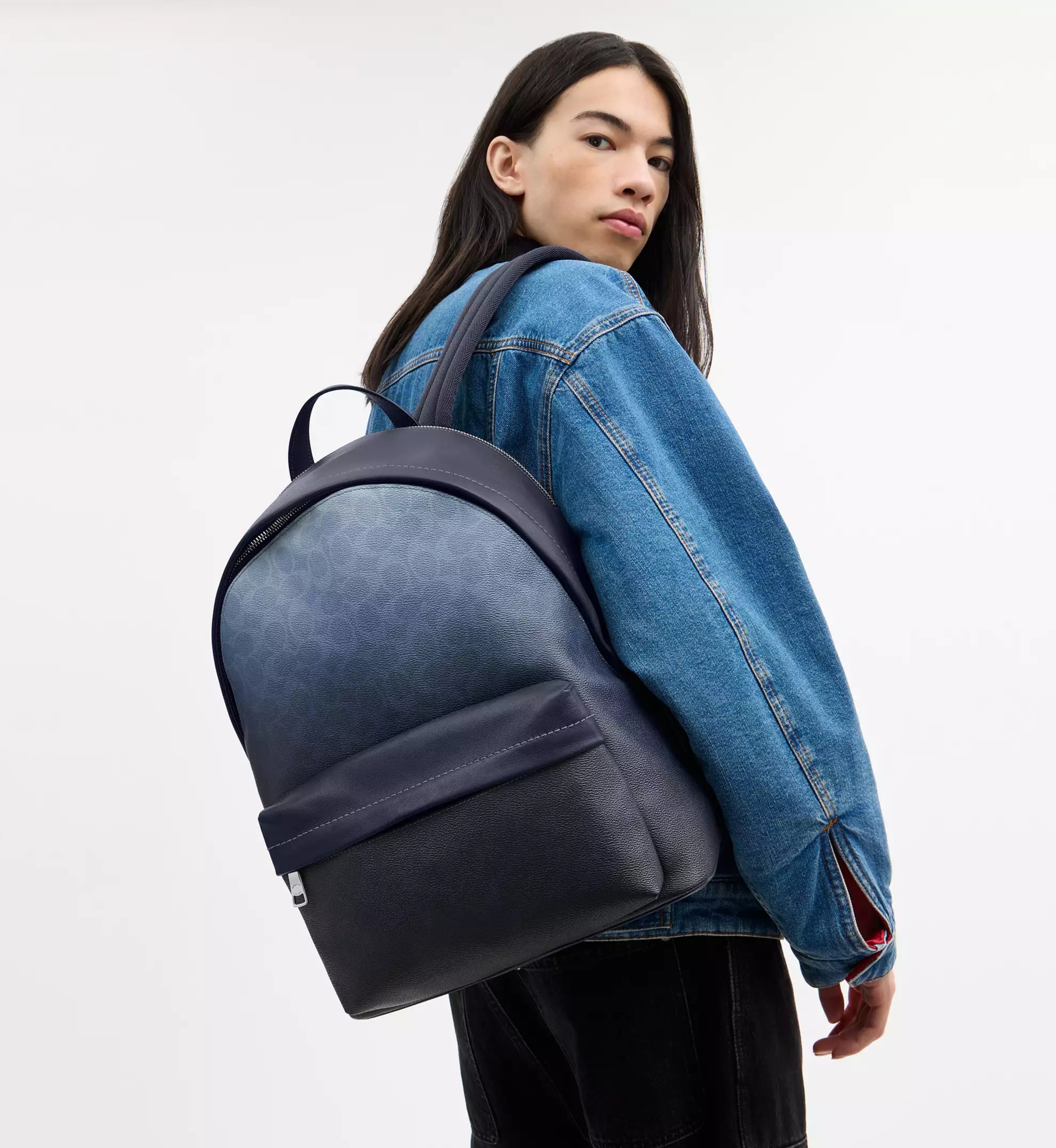 Coach Taylor Backpack In Ombre Signature Canvas 'Signature Canvas Silver Blue'