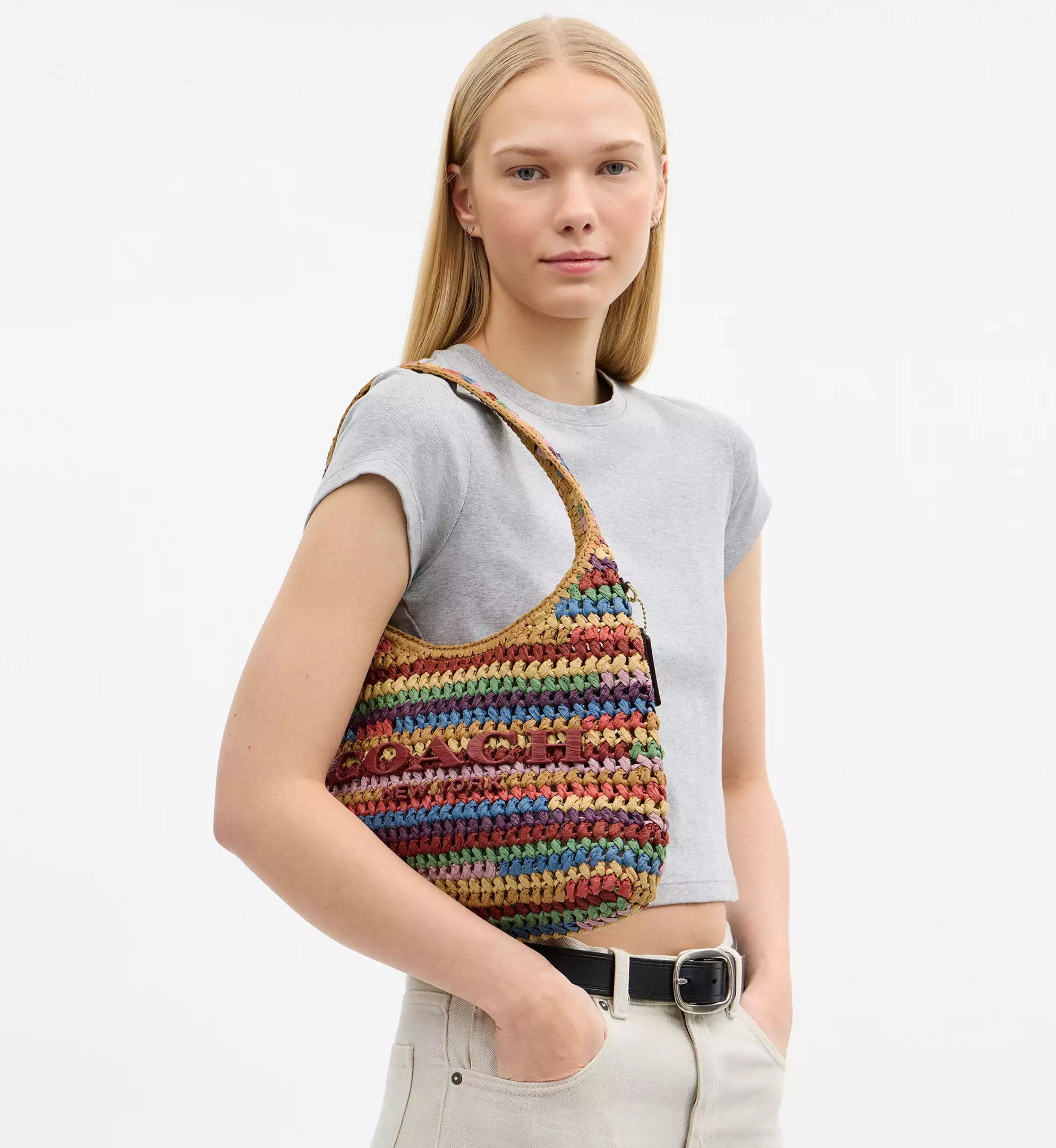 Coach Brooklyn Shoulder Bag 28 'Straw Brass Multi'