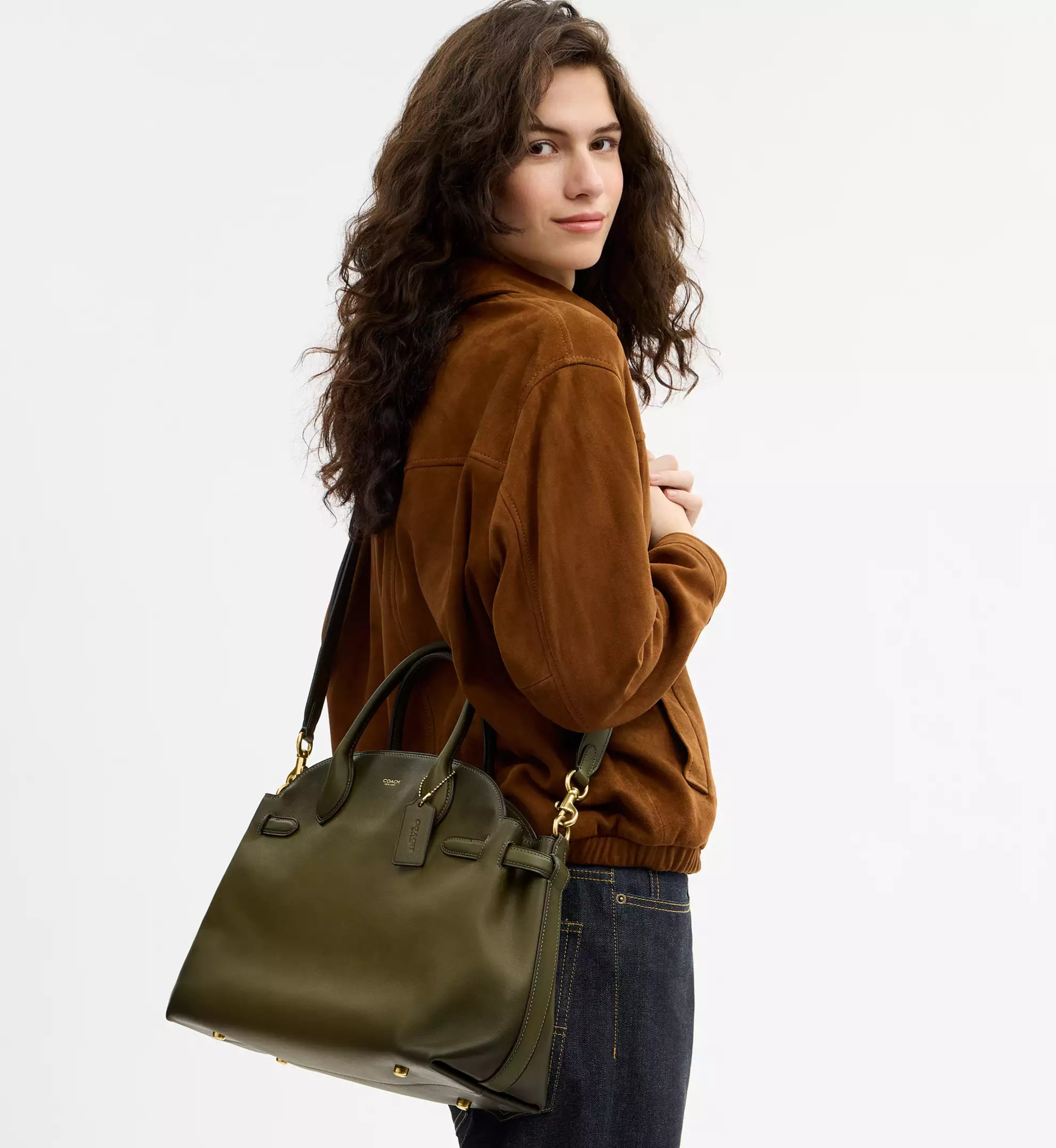 Coach Soft Empire Carryall Bag 40 'Smooth Leather Brass Olive'