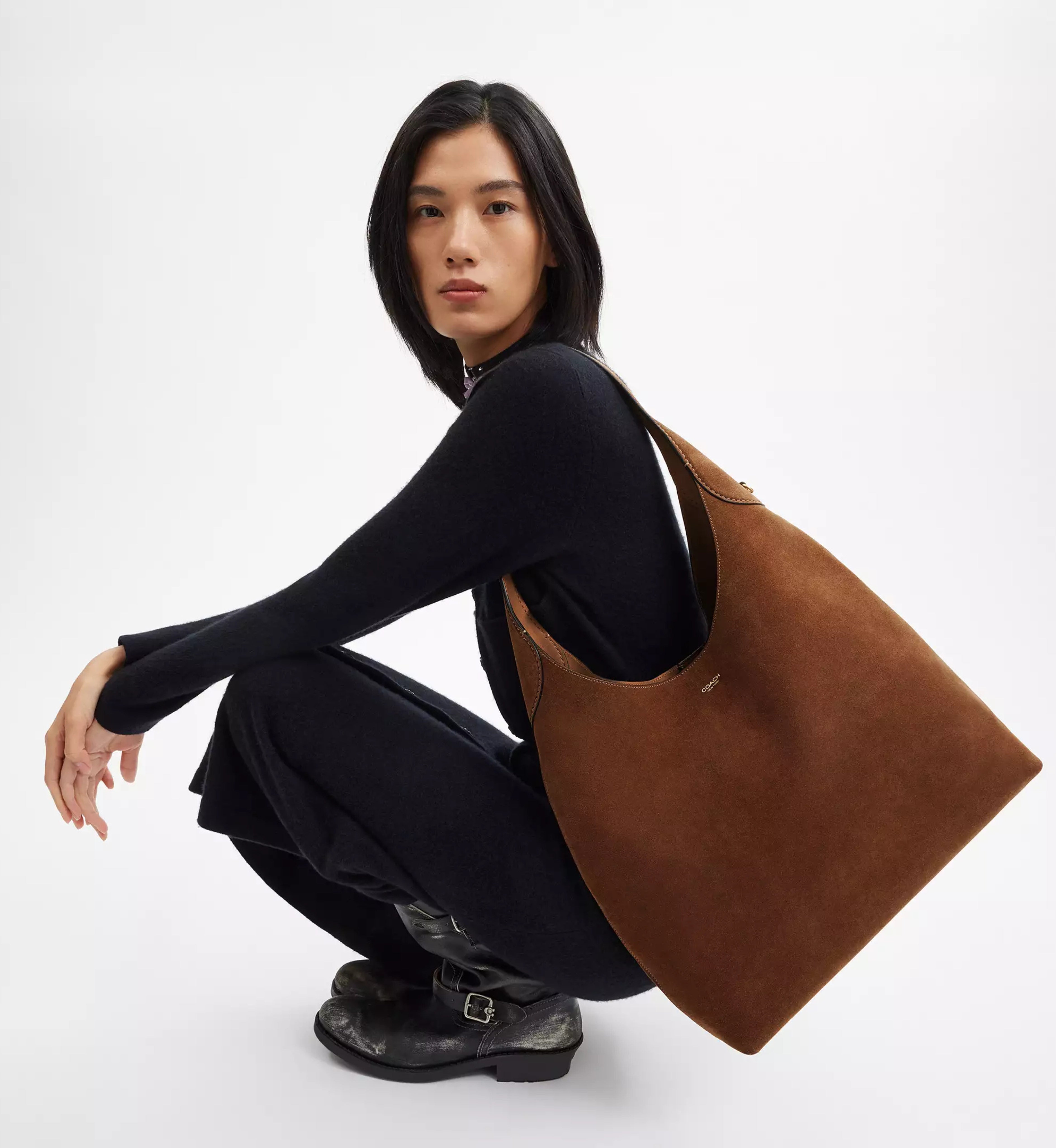 Coach Brooklyn Shoulder Bag 39 'Suede Brass Warm Brown'
