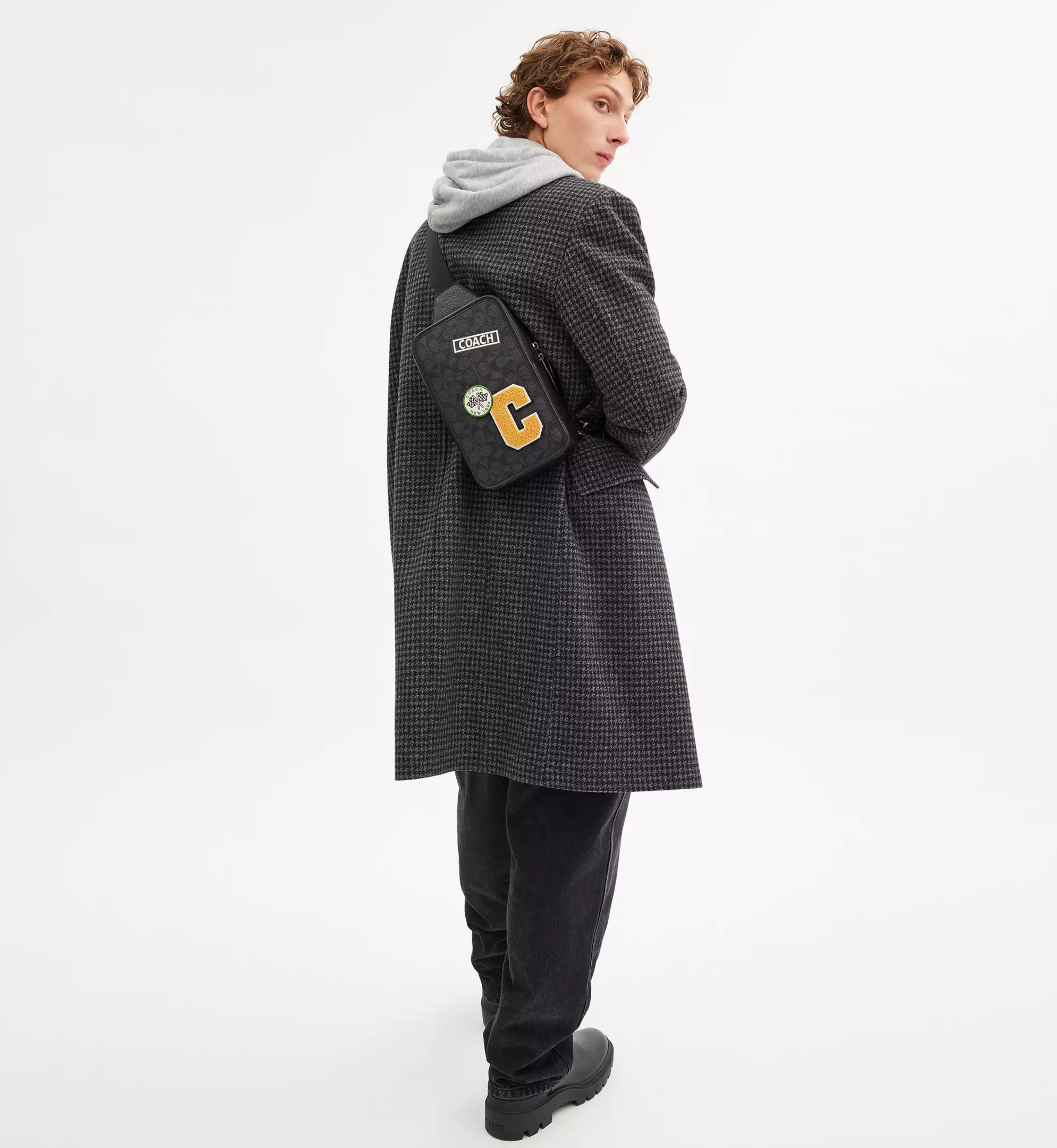 Coach Sullivan Pack In Signature Canvas With Patches 'Signature Canvas Gunmetal Charcoal Multi'