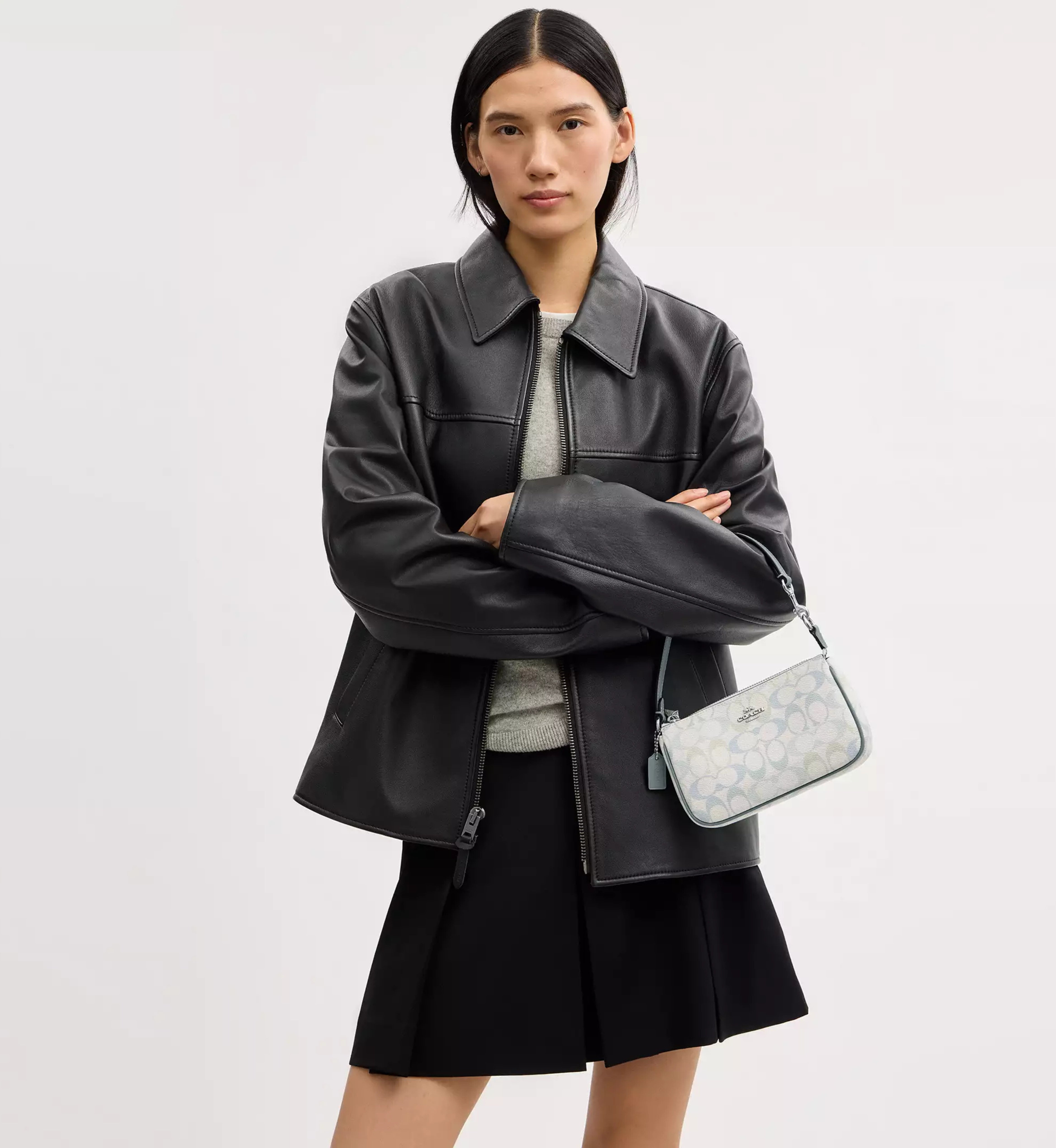 Coach Nolita 19 In Pretty Signature Canvas 'Signature Canvas Silver Chalk Blue'