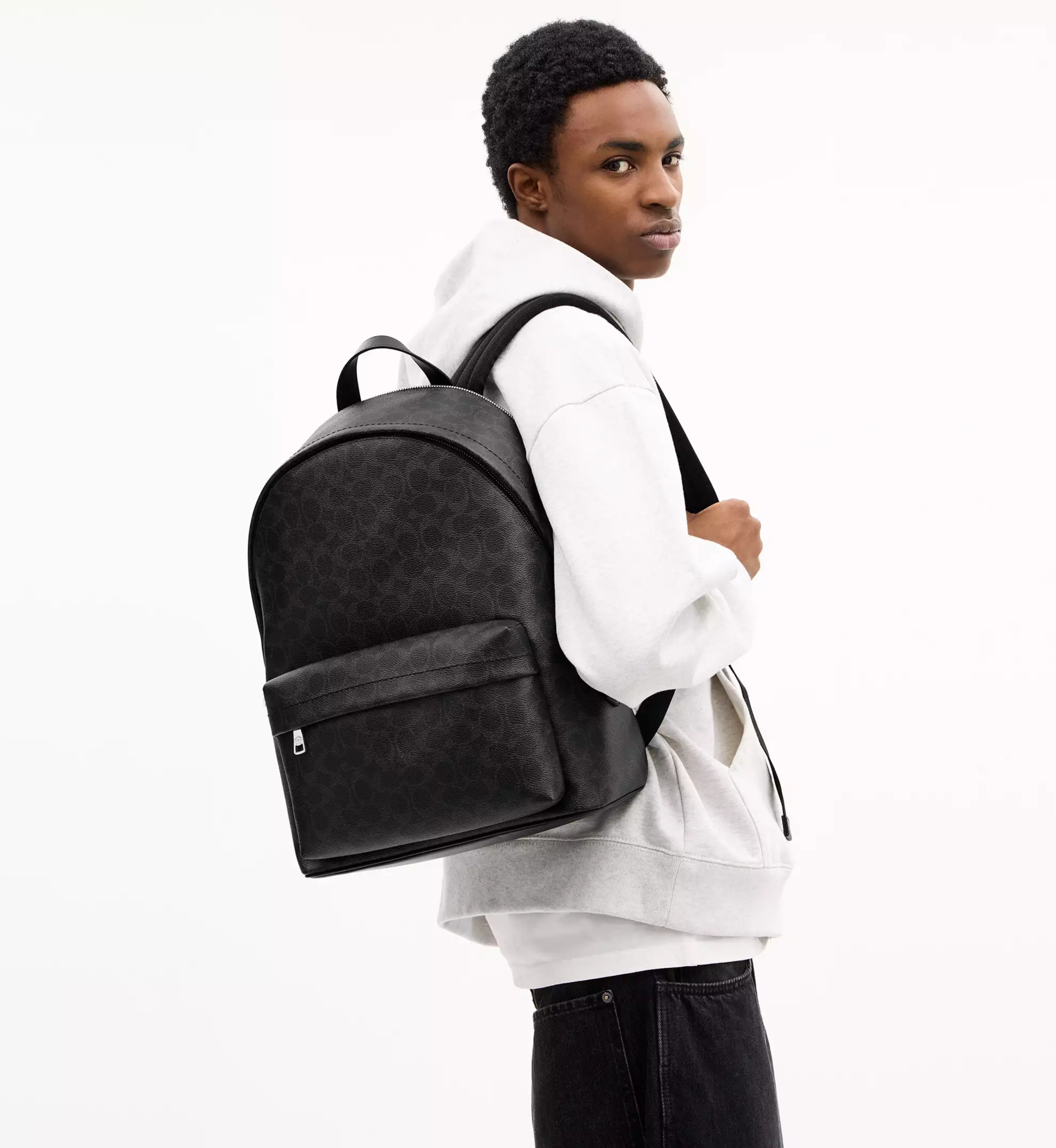 Coach Taylor Backpack In Ombre Signature Canvas 'Signature Canvas Silver Black Signature'