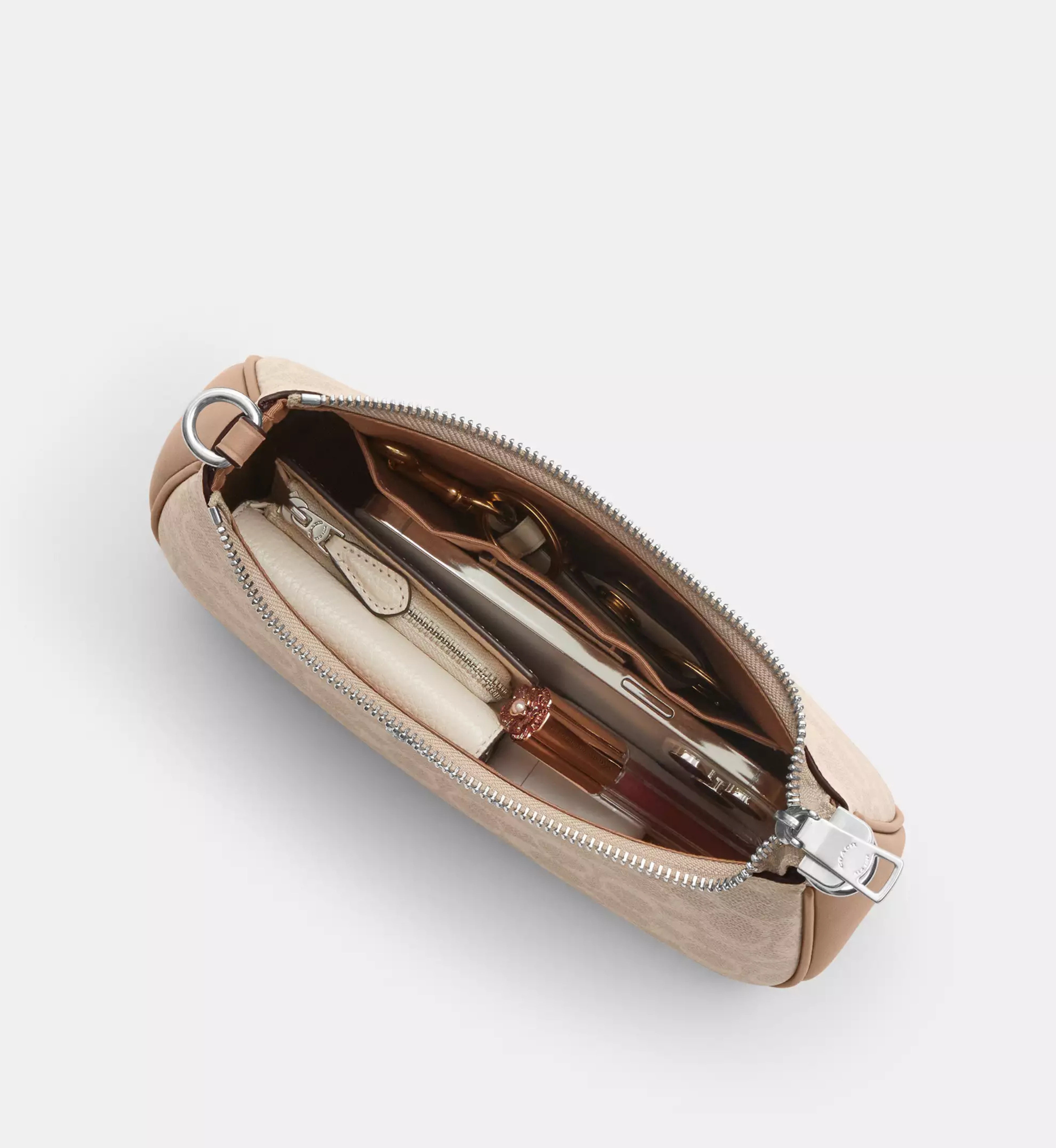 Coach Teri Shoulder Bag In Loved Signature Canvas With Charms 'Signature Canvas Gold Brown'