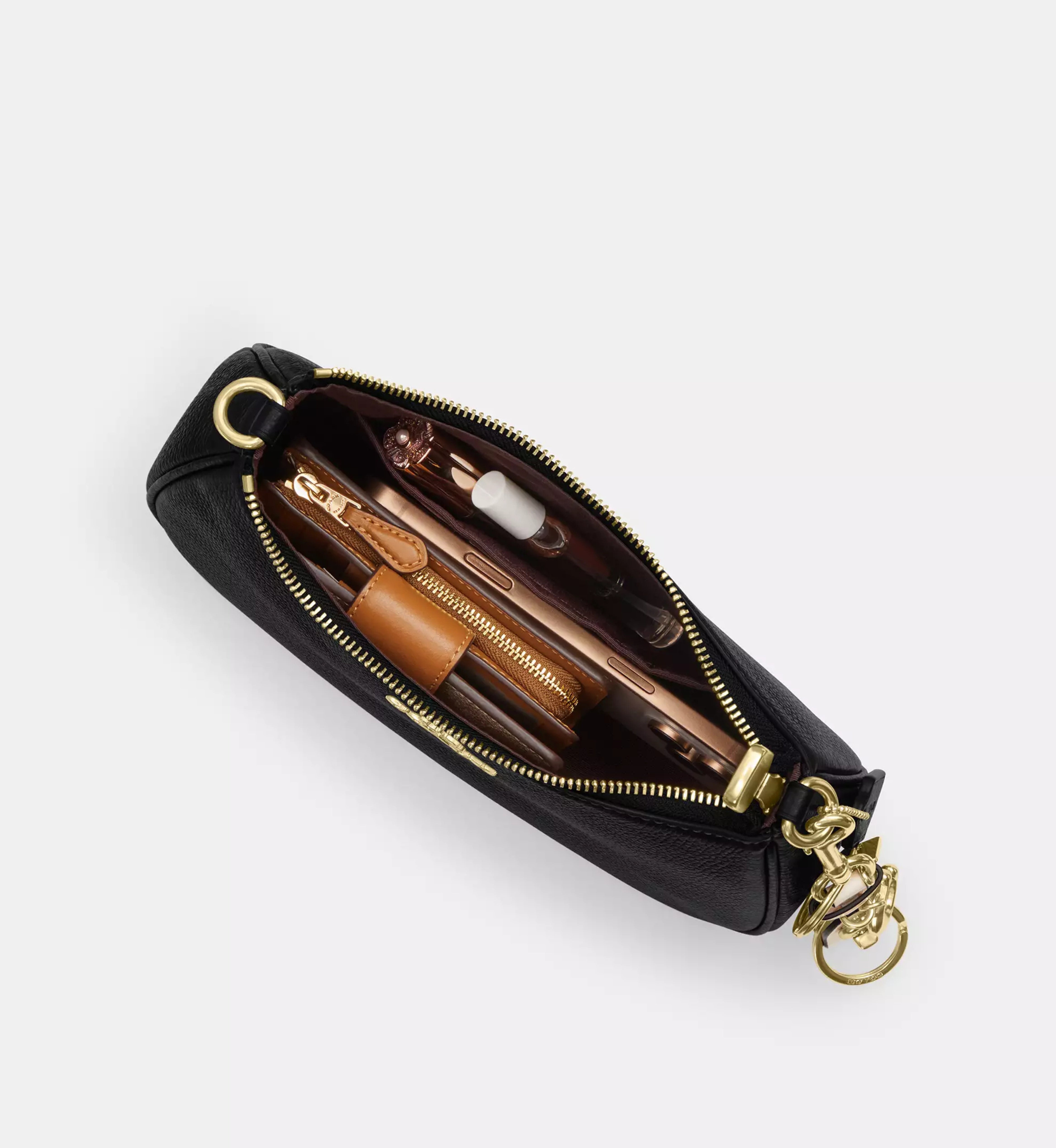 Coach Teri Shoulder Bag 'Pebbled Leather Gold Black'