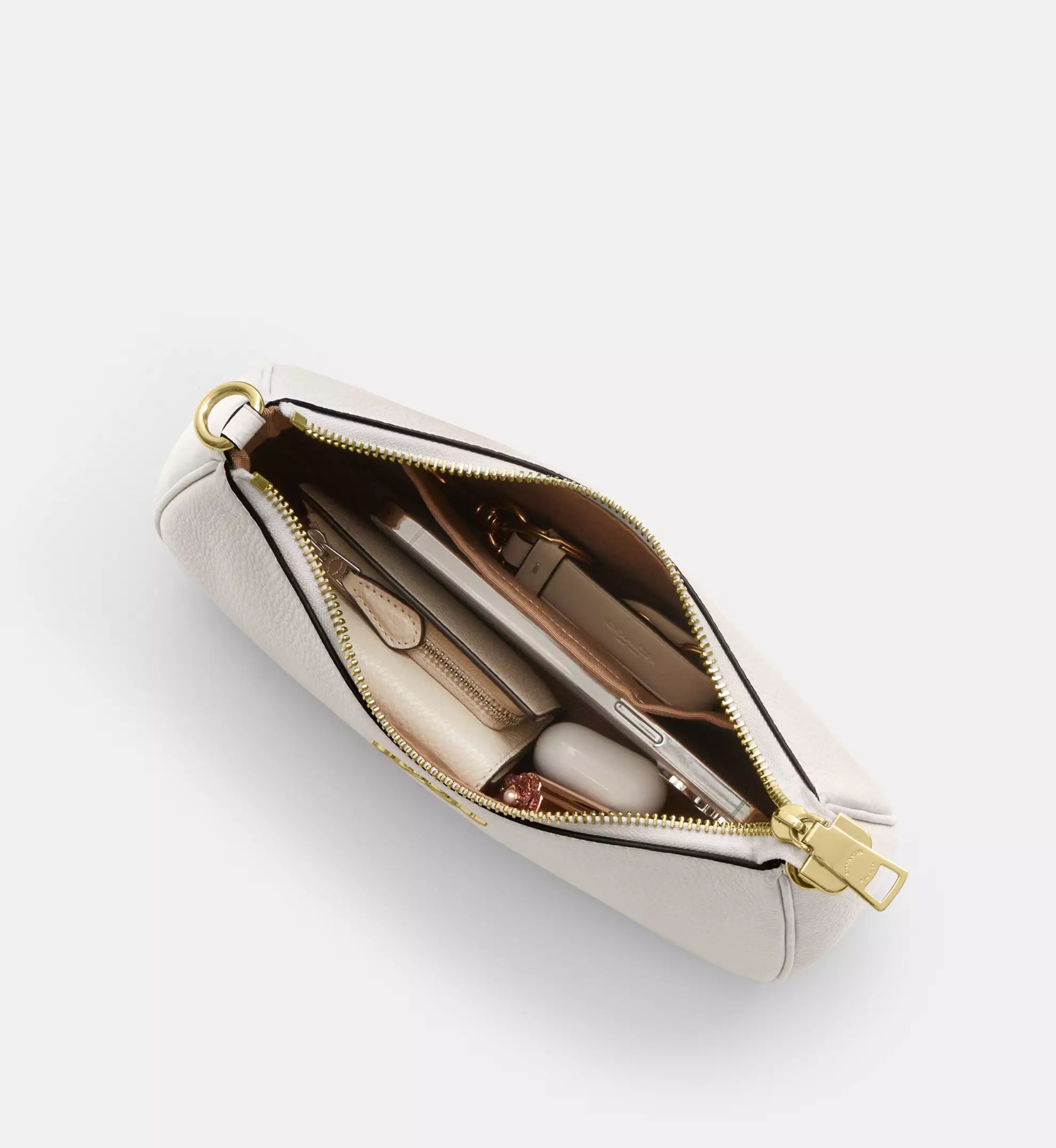 Coach Teri Shoulder Bag 'Pebbled Leather Gold Chalk'